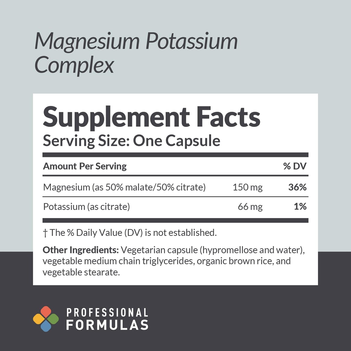 Professional Formulas Magnesium Potassium Complex – Highly Absorbable Magnesium (Malate & Citrate) and Potassium Citrate – Supports Healthy Muscle, Nerve, Heart, and Electrolyte Balance – 90 Capsules PROFESSIONAL COMPLEMENTARY HEALTH FORMULAS