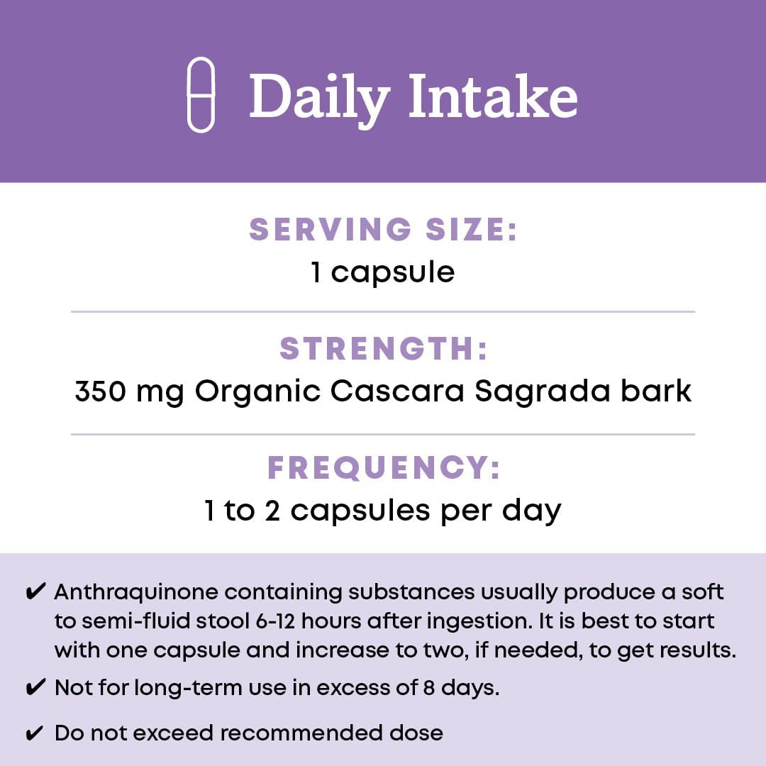 Oregon's Wild Harvest Cascara Sagrada Capsules - Organic Herbal Natural Laxative for Short-Term Constipation Relief Gsupps Australia