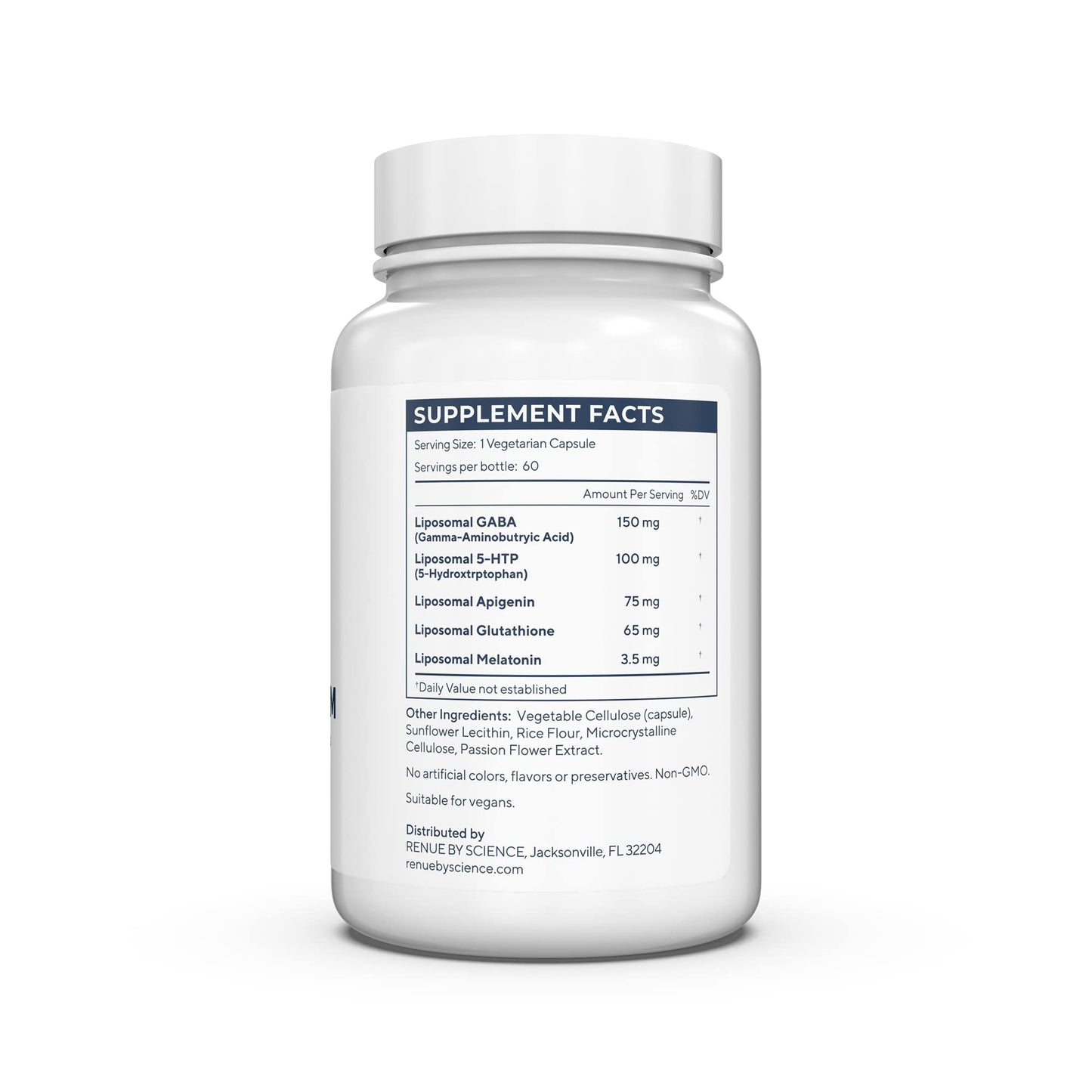 Renue By Science Restore PM | Liposomal Melatonin GABA Supplements | 60 Capsules with Melatonin (3.5mg) 5HTP (100mg) Glutathione (65mg) Apigenin (75mg) GABA (150mg) - Non-GMO | Made in The USA Renue By Science