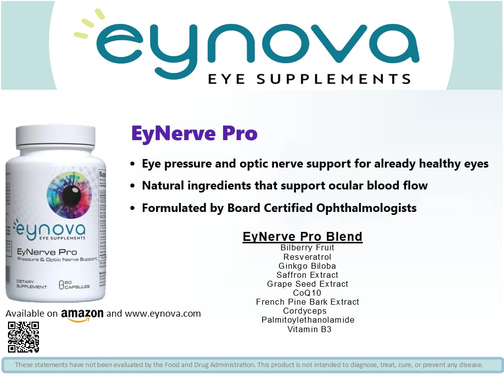 Eynova Eye Supplements - EyNerve Pro - Pressure and Optic Nerve Support Eynova Eye Supplements