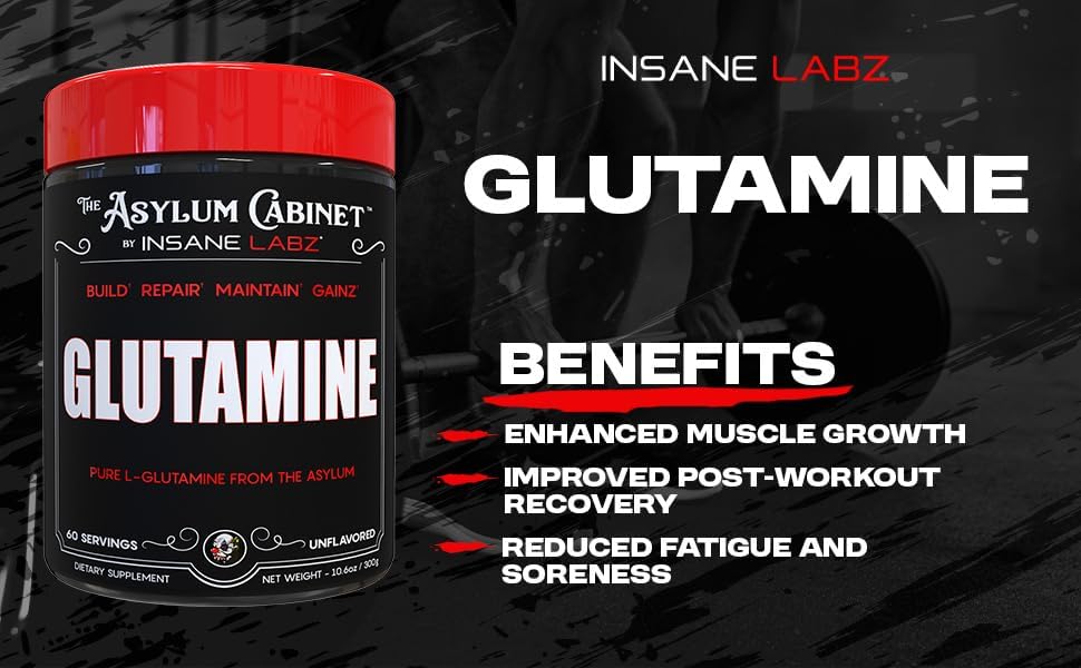 Insane Labz Glutamine, 5g Serving, 60 Servings. Gsupps Australia