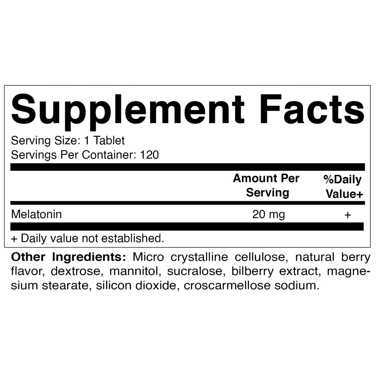 Vitamatic Melatonin 20mg Tablets | Vegetarian, Non-GMO, 6 pack Vitamatic