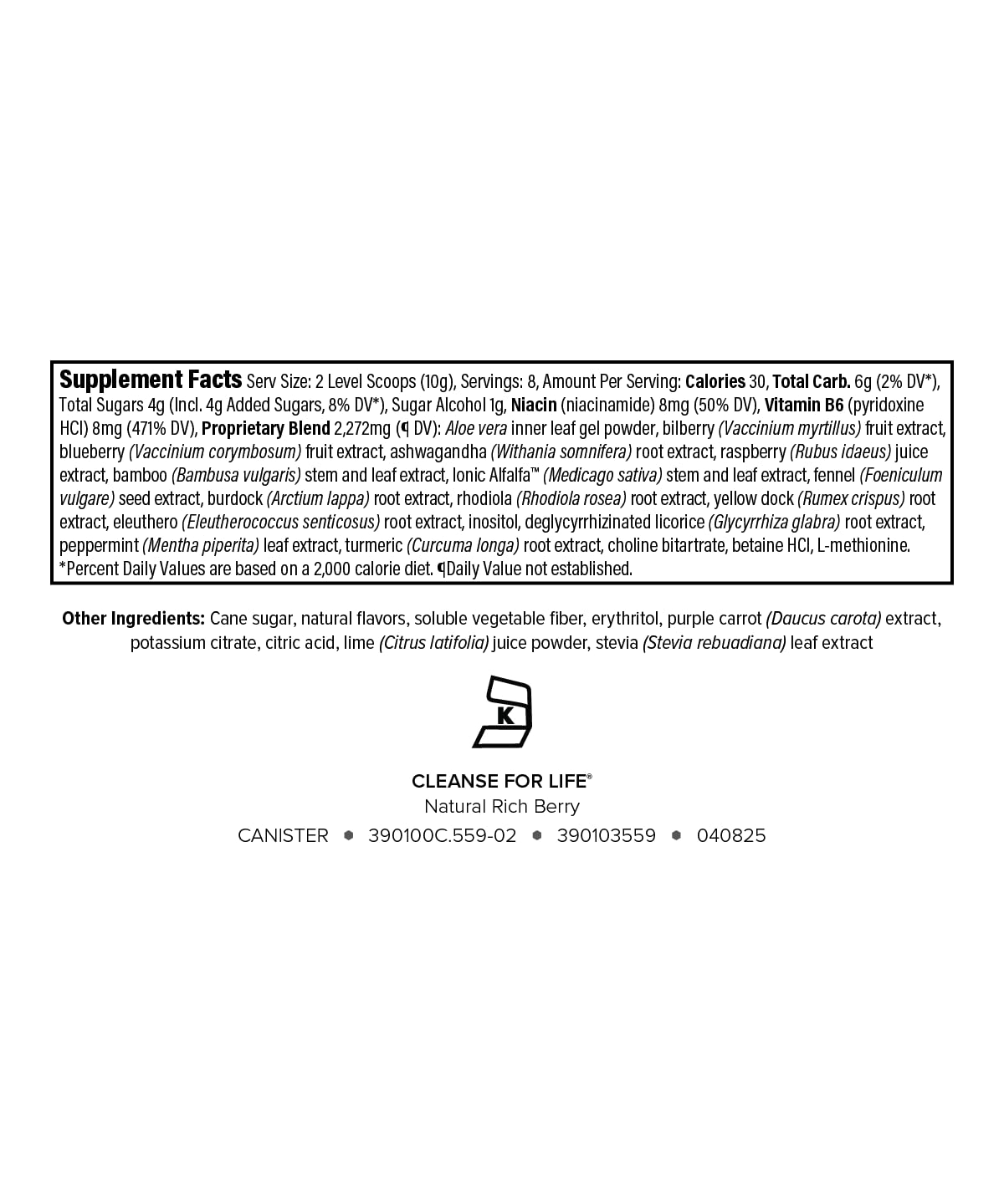 Isagenix Cleanse for Life - Powder Supplement for Cleanse Drink with No Laxatives or Diuretics - Support Metabolism with Vitamin B12 & Niacin - Natural Rich Berry -3.4 Oz (16 Servings) Isagenix