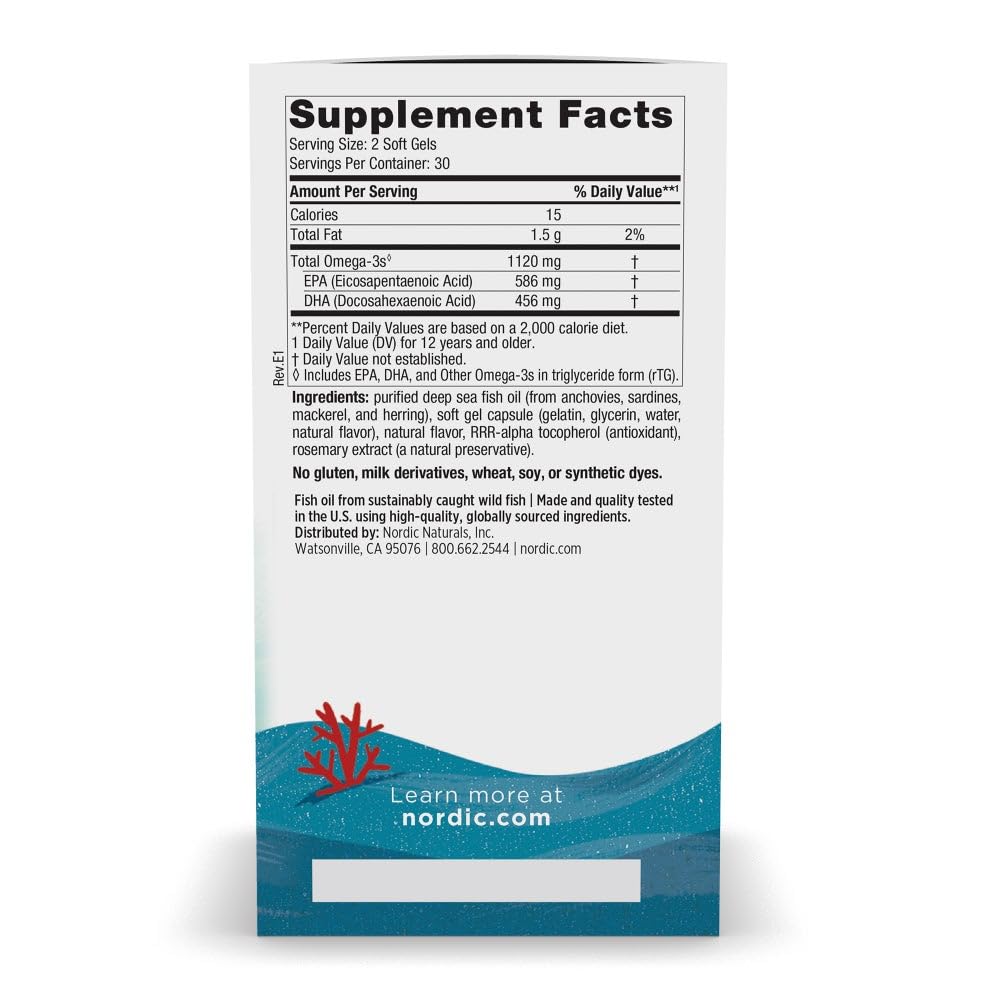 Nordic Naturals Ultimate Omega 2X Teen, Strawberry - 60 Mini Soft Gels - 1120 mg Total Omega-3s with EPA & DHA - Brain Health, Positive Mood, Social Development Nordic Naturals