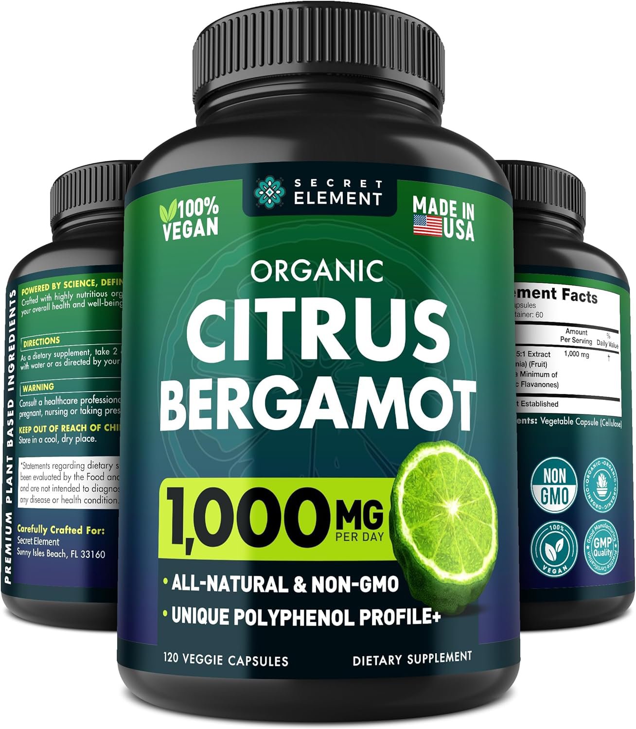 Citrus Bergamot Extract 1000mg - Organic Citrus Bergamot Supplement the Secret Element Store