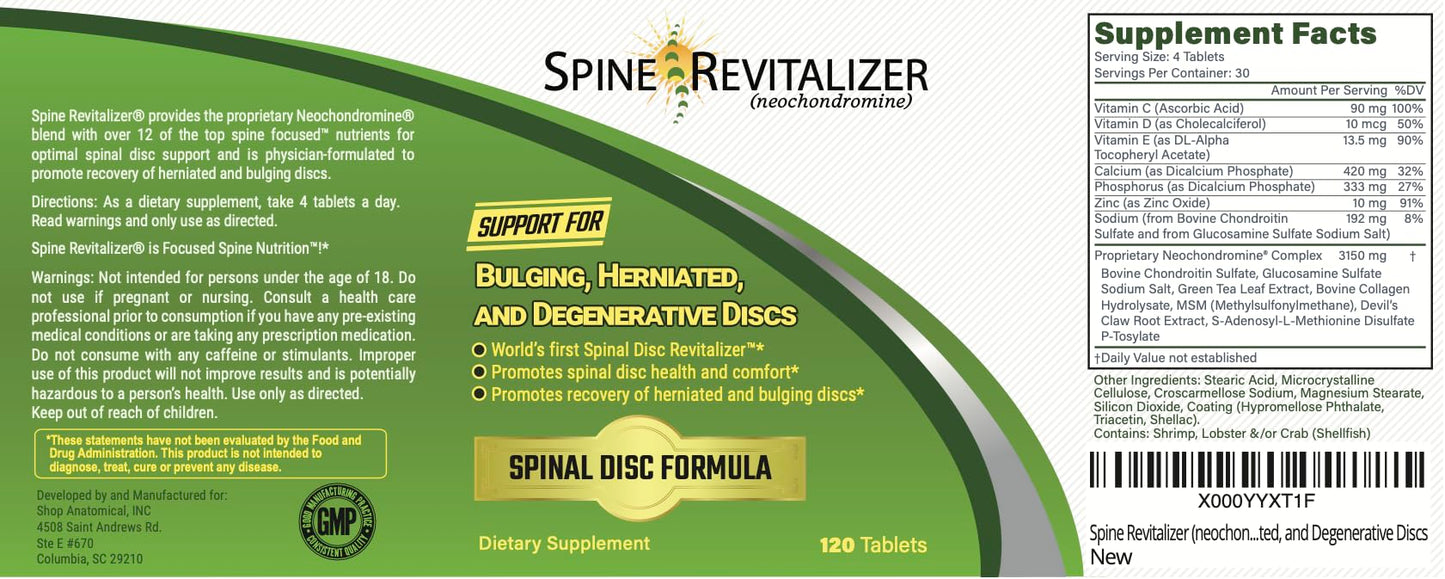 Spine Revitalizer (neochondromine) Back Pain and Neck Pain Support for Bulging, Herniated, and Degenerative Discs Spine Revitalizer (neochondromine)