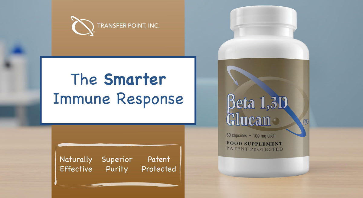 Transfer Point Yeast-Derived Beta 1,3D Glucan (1,3/1,6 B-Glucans) 200mg, Minimum 85% Beta Glucan Content, Non-GMO, Vegetarian, All-Natural Immune Support, 60 Capsules Transfer Point