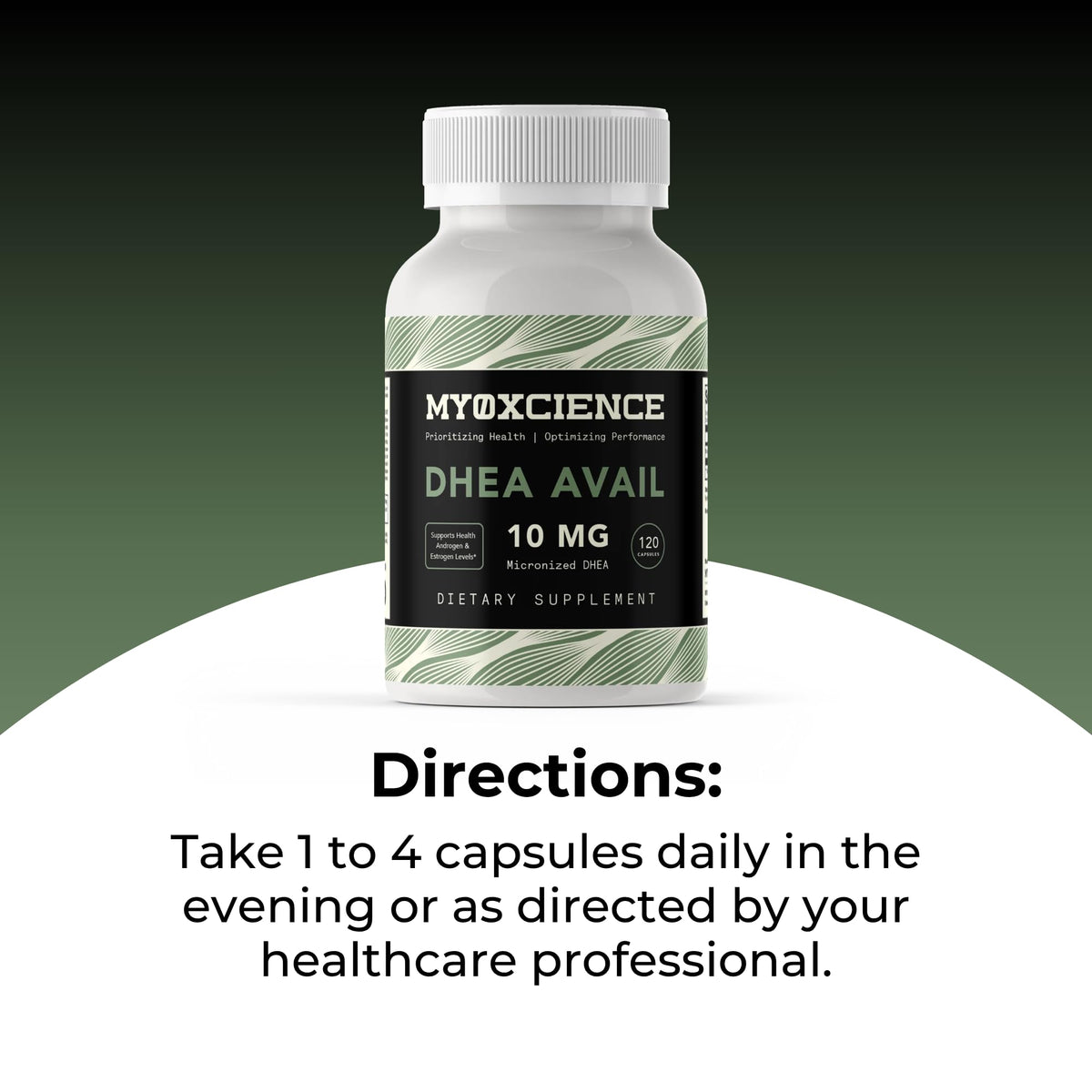 MYOXCIENCE DHEA Avail | Absorption Enhanced DHEA | 10mg, 120 Servings MYOXCIENCE