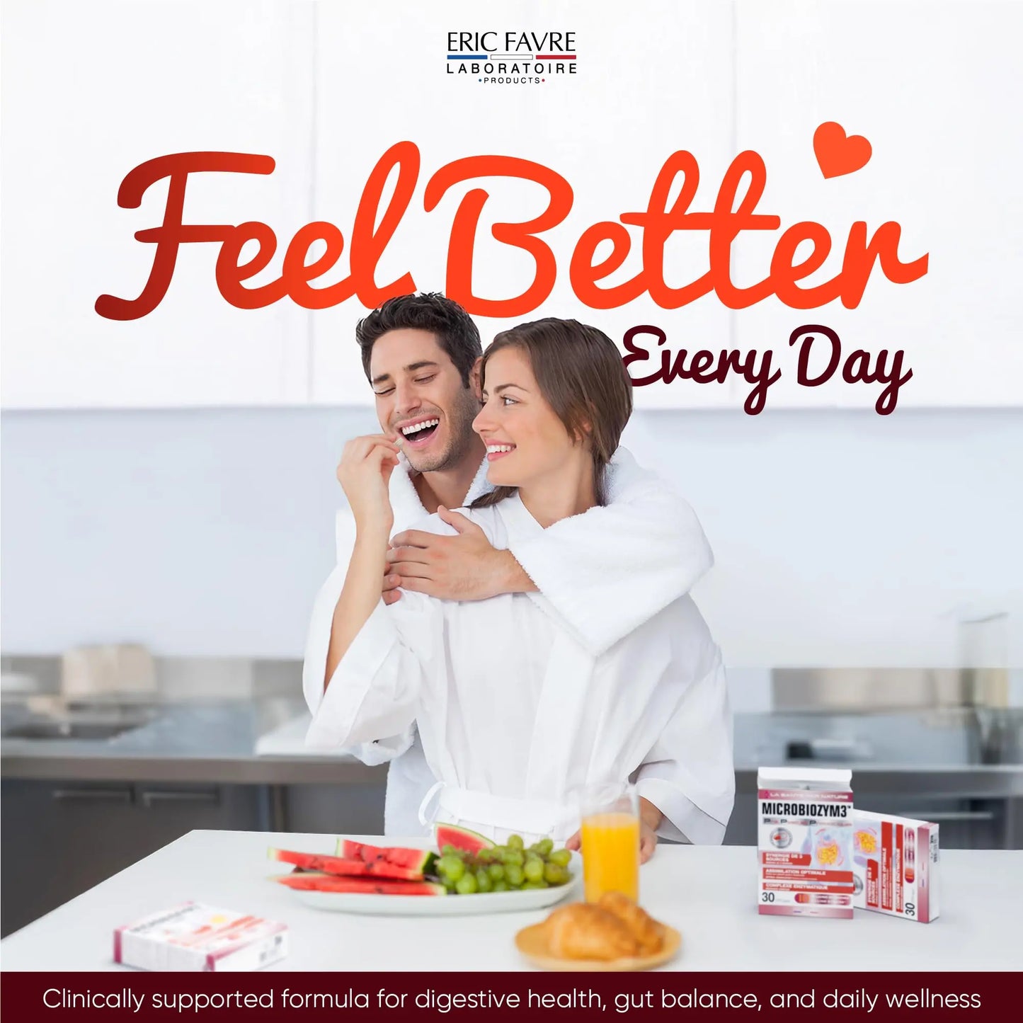 ERIC FAVRE Probiotics for Women Digestive Health – Triple Action with Prebiotics and Postbiotics, Reduces Bloating & Gas ERIC FAVRE