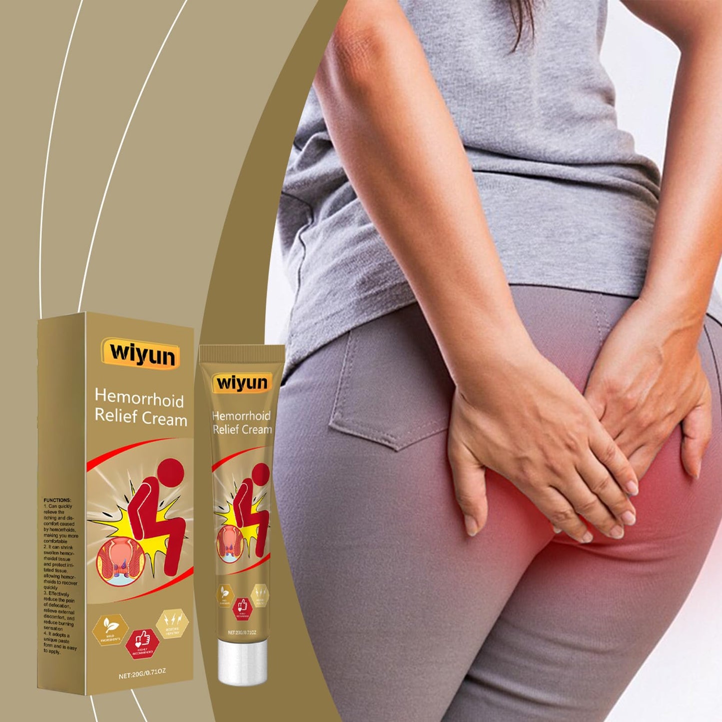 KUNLEN Herbal Hemorrhoids Cream, Chinese Hemorrhoid Creams, Body Care Cream for Men and Women (3pcs) KUNLEN