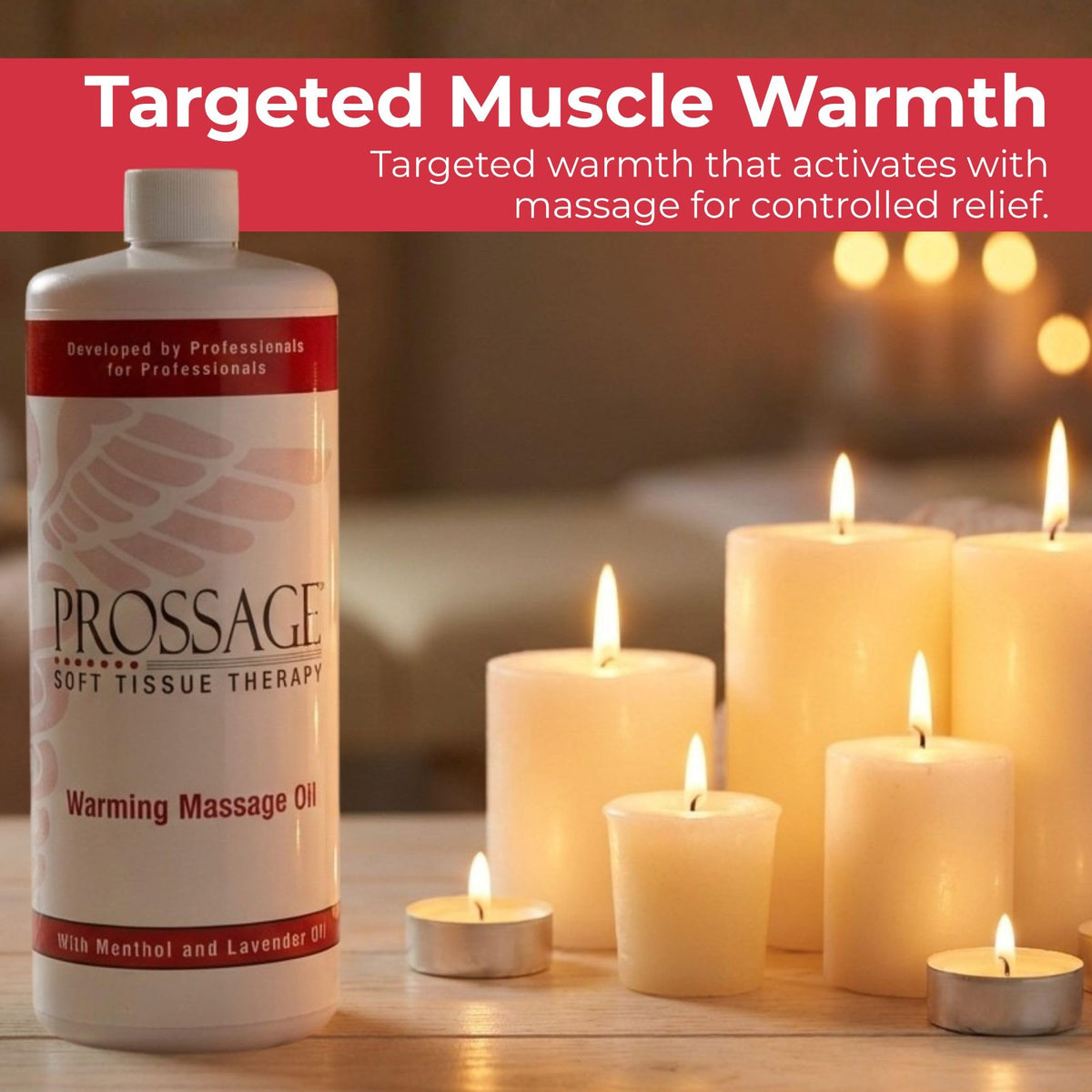 Prossage Heat Warming Relief Massage Oil for Therapuetic Massages, Deep Tissue Massages, and Aromatherapy, Topical Reliever, 32 Ounce Bottle Prossage