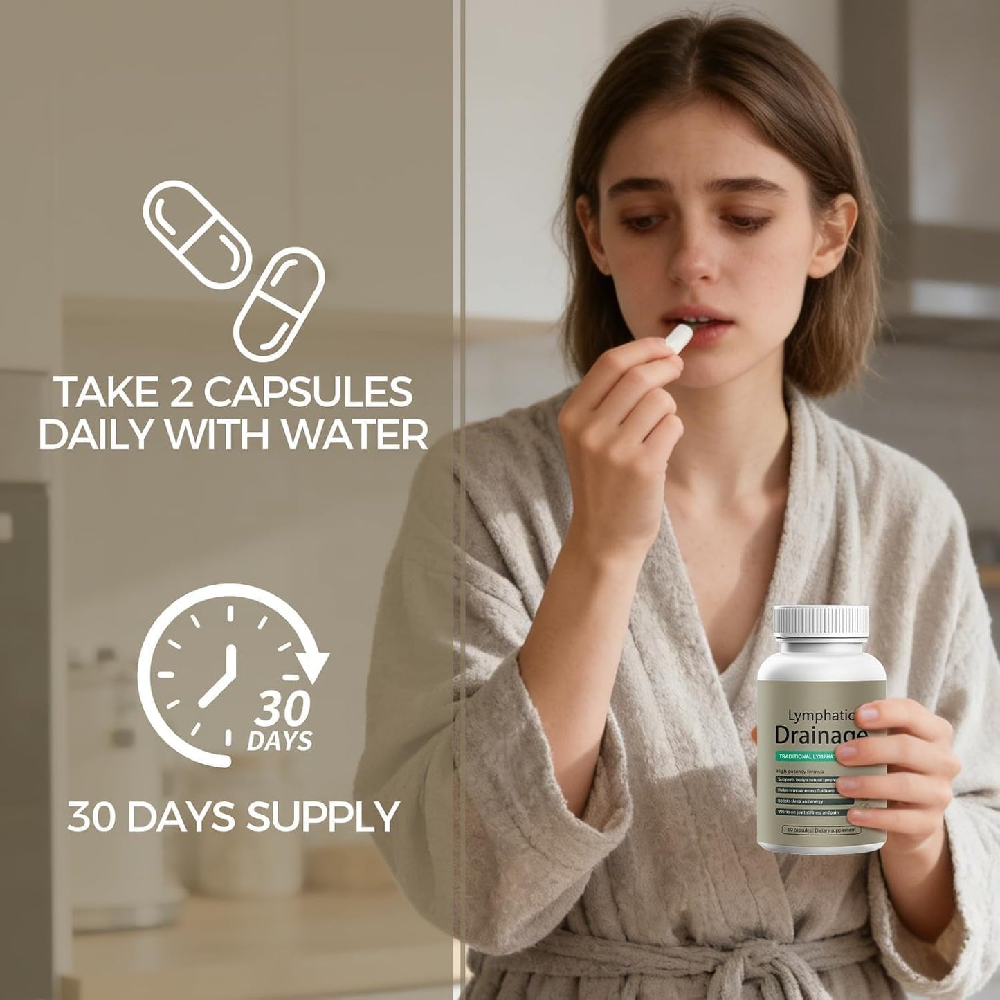 MOKA Lymphatic Drainage Capsules, New Maximum Potency Formula with Dandelion Extract, Cleavers Extract - Supports Cellulite Reduction 60 Capsules.xx MOKA