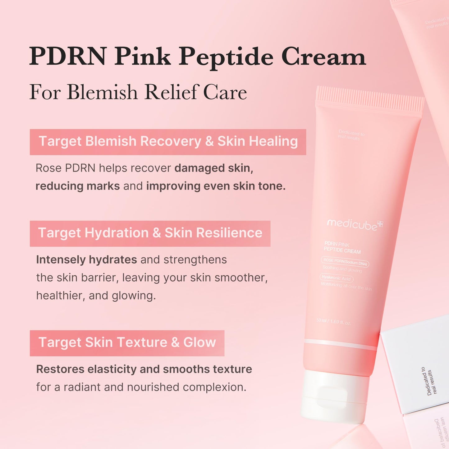 medicube PDRN Pink Hyaluronic Moisturizing Cream | Blemish Recovery, Relief & Hydrating Care | Restores Skin Elasticity & Glow medicube