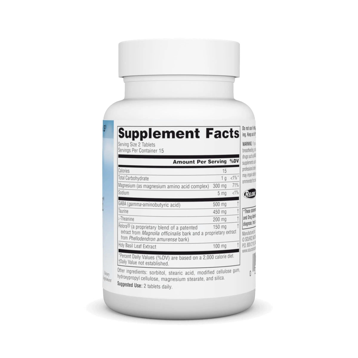 Source Naturals Serene Science Theanine Serene with Relora, Magnesium and GABA - 30 Tablets Source Naturals