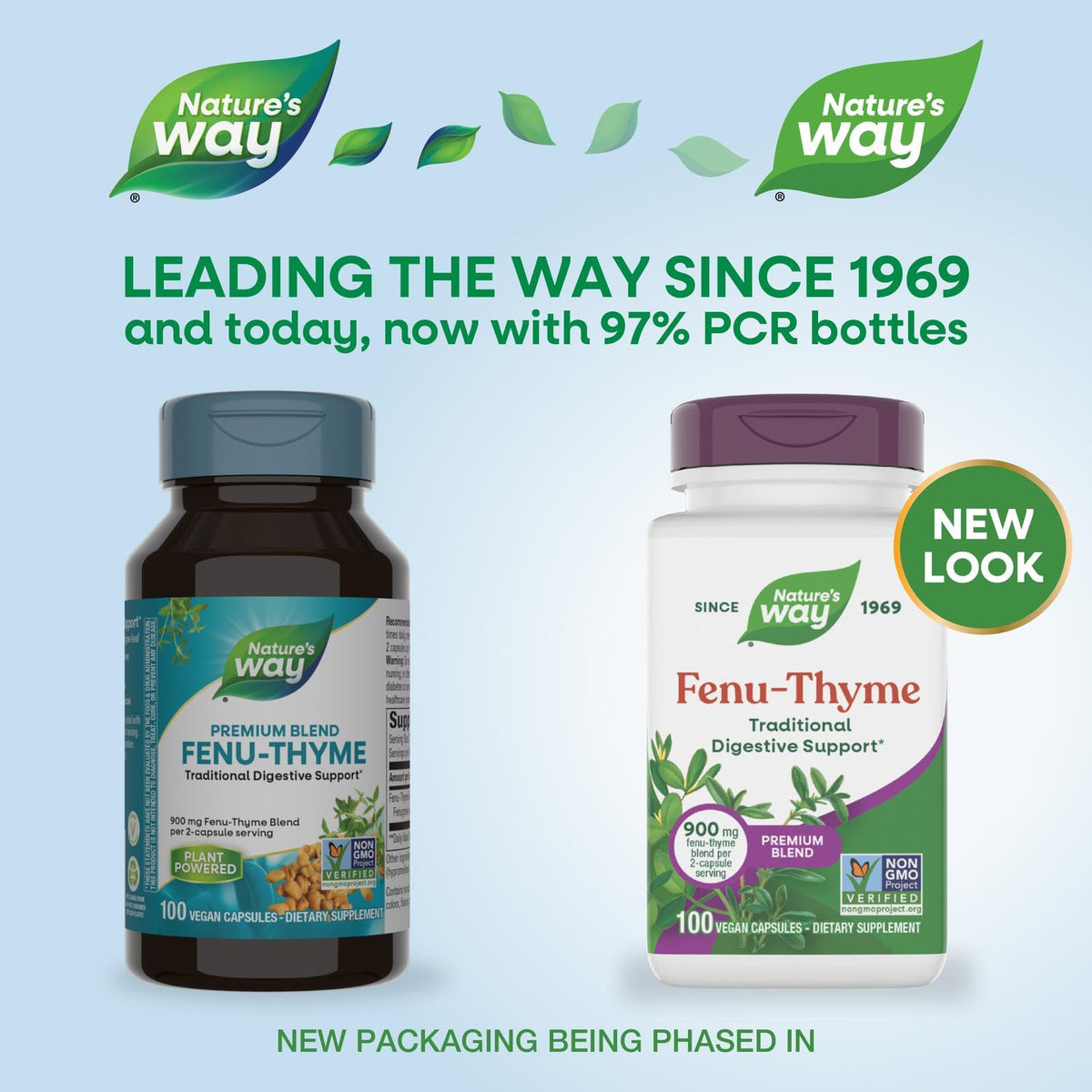 Nature's Way Fenu-Thyme - Traditional Digestive Support Blend* - 900 mg of Thyme & Fenugreek per 2-Capsule Serving - Non-GMO Project Verified & Dairy Free - 100 Vegan Capsules Nature's Way