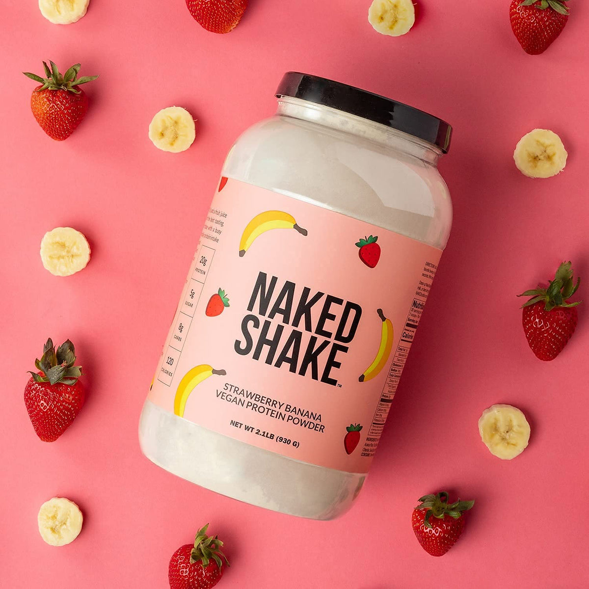 NAKED nutrition Naked Shake - Vegan Protein Powder, Strawberry Banana - Flavored Plant NAKED
