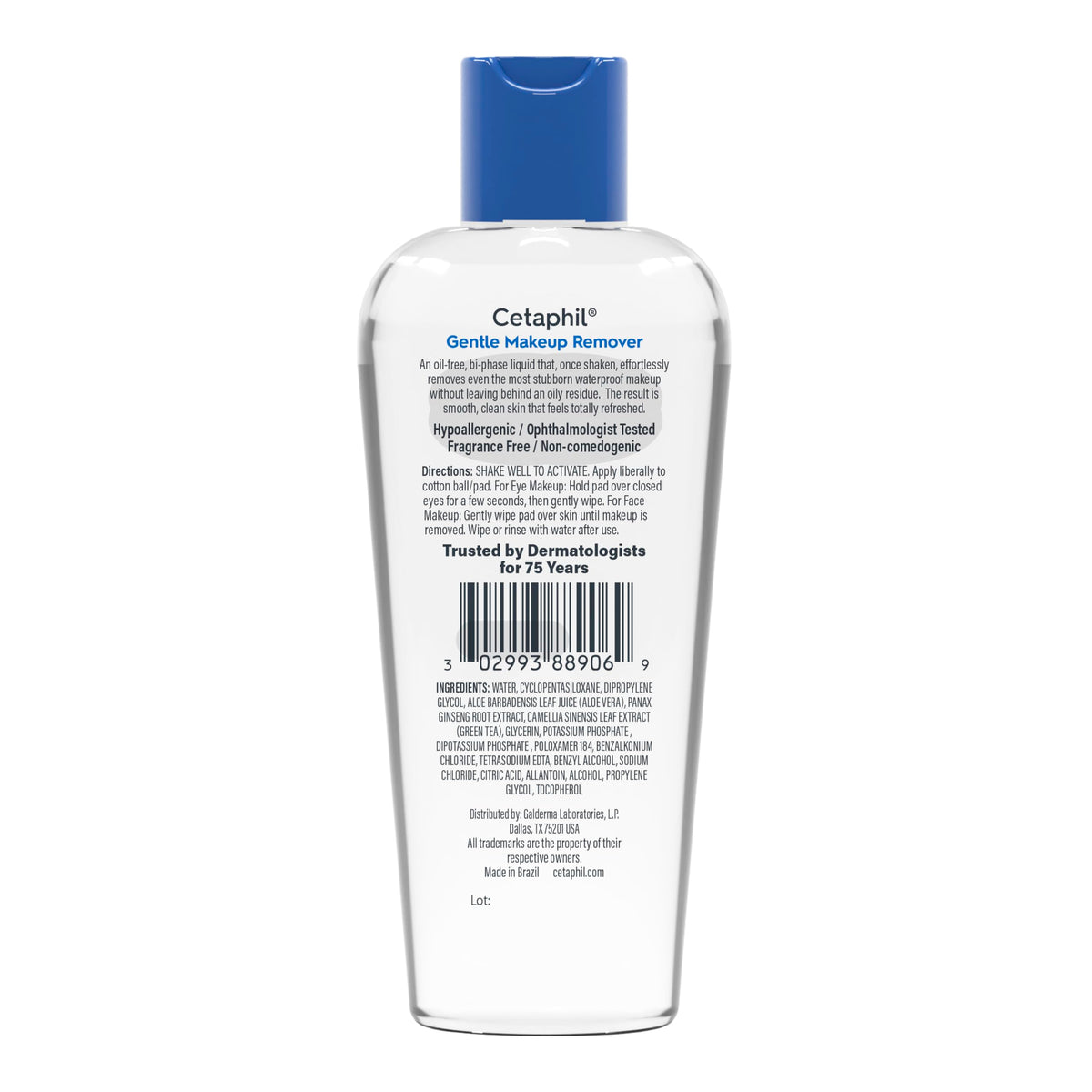 Cetaphil Gentle Waterproof Makeup Remover, Sensitive Skin, 6oz Cetaphil