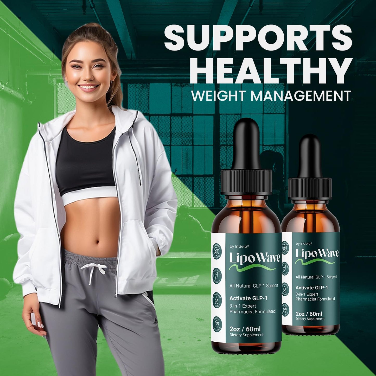 LipoWave Drops – Natural Liquid Dietary Blend for Daily Health Support (1 Month Supply) Indelo