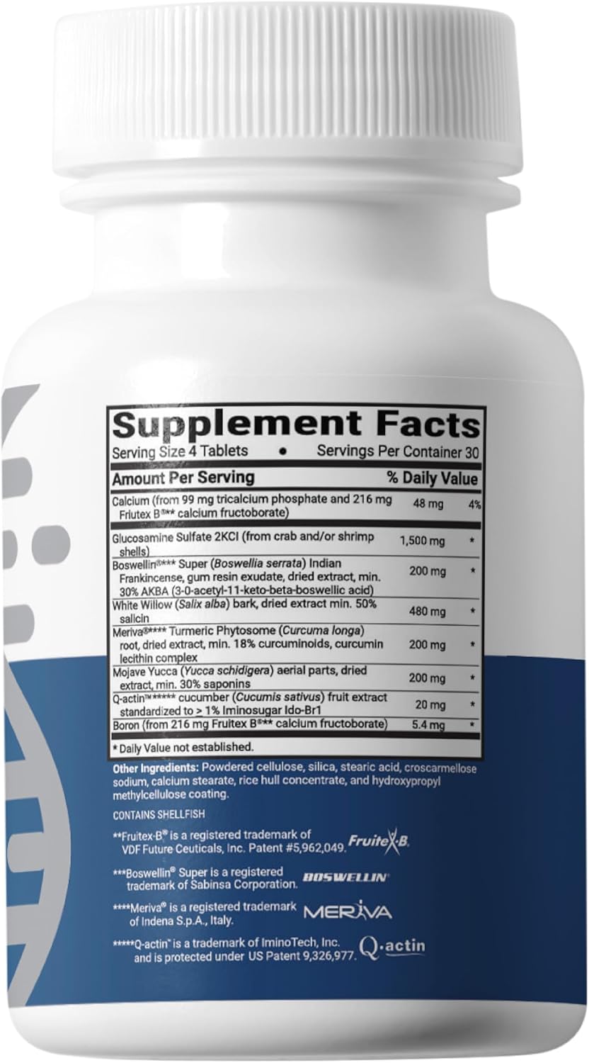 Advanced Bionutritionals Advanced Joint Support Supplement, Relieve Joint Discomfort, Calcium, Glucosamine, 5-Loxin, Manufactured in The USA, 120 Tablets