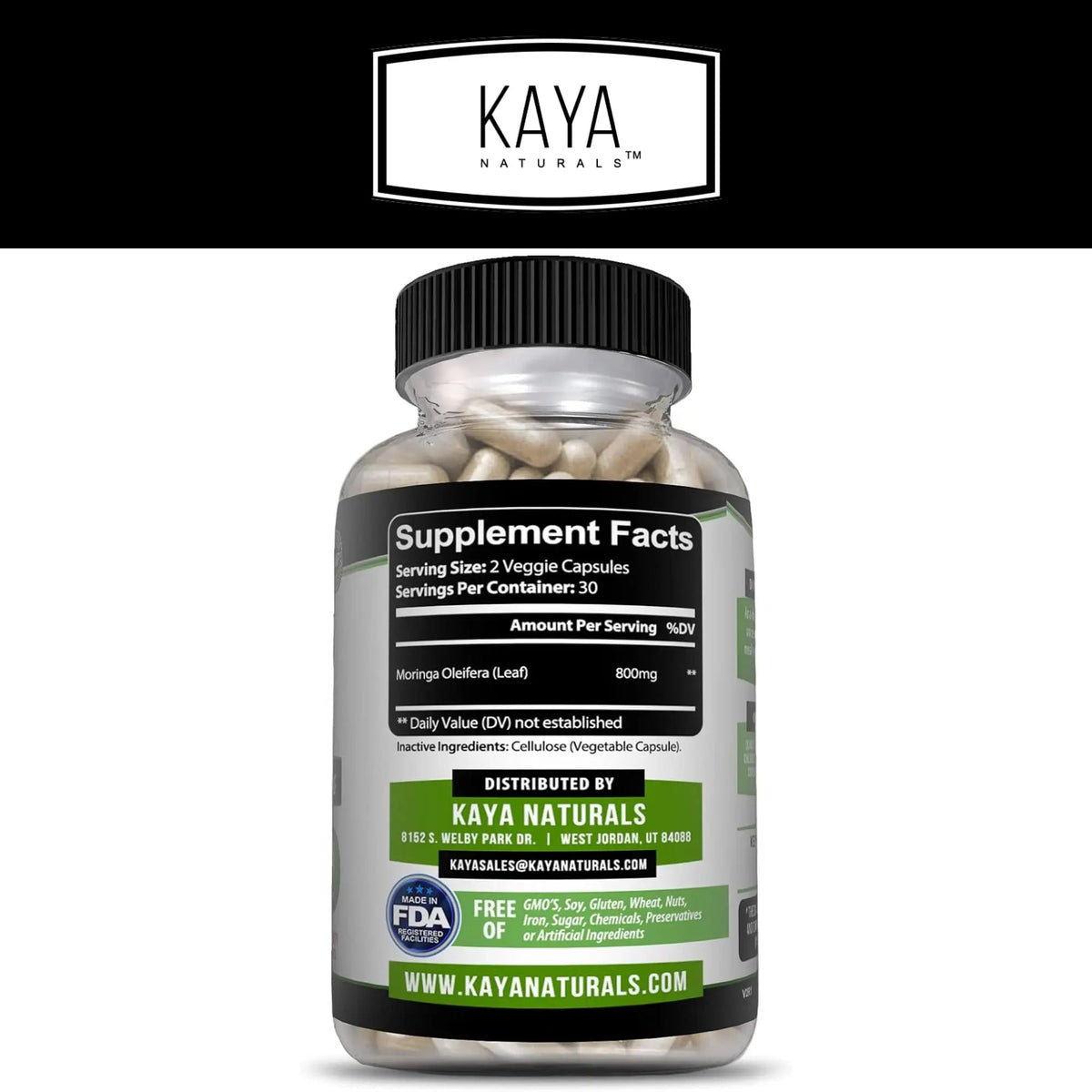 Kaya Naturals Moringa Leaf Extract - Complete Greens Superfood Supplement - Pure Miracle Tree Moringa - Boost Energy Naturally Kaya Naturals