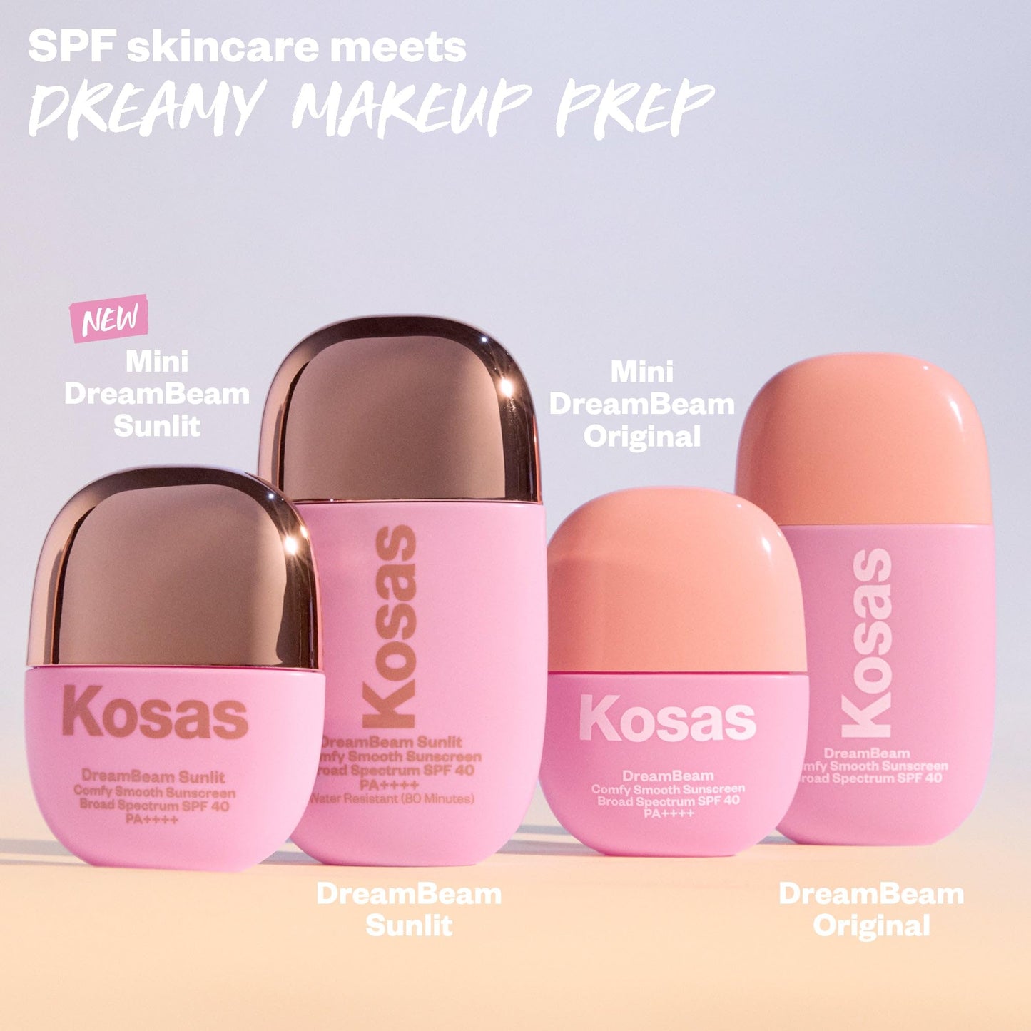 Kosas DreamBeam SPF 40 Mineral Sunscreen for Face + Makeup Prep – Lightweight Hydrating Sun Protection, 40 ml Kosas