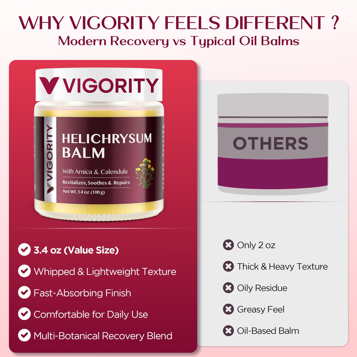 Vigority Helichrysum Balm Soothes & Repairs: Restorative Arnica Cream with Calendula for Fragile, Thin Skin & Bruise-Prone – Moisturizes, Revitalizes & Strengthens Skin Barrier for Adult Seniors 3.4oz Vigority