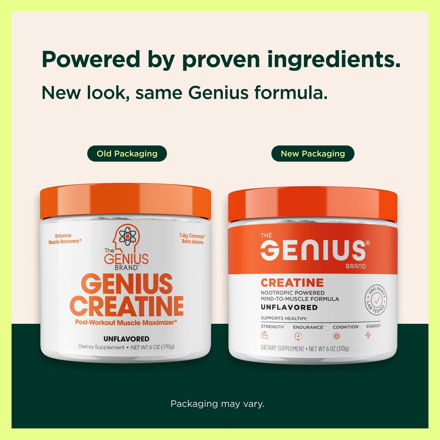 The Genius Brand Genius Creatine - Creatine Monohydrate Powder for Active Lifestyles - Endurance, Strength, Brain Performance & Muscle Health Support - Mind-to-Muscle Formula - Unflavored - 6 oz The Genius Brand