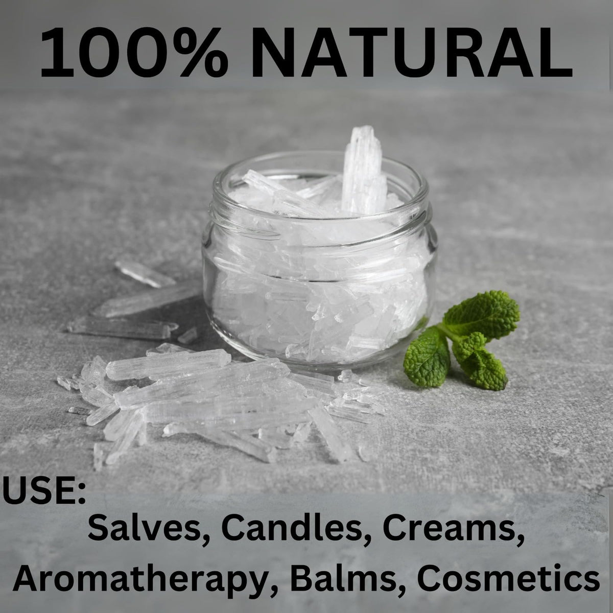 ZAVBE 1LB Menthol Crystal Mentha Arvensis Pure Natural in Resealable Bag USP Food Grade ZAVBE