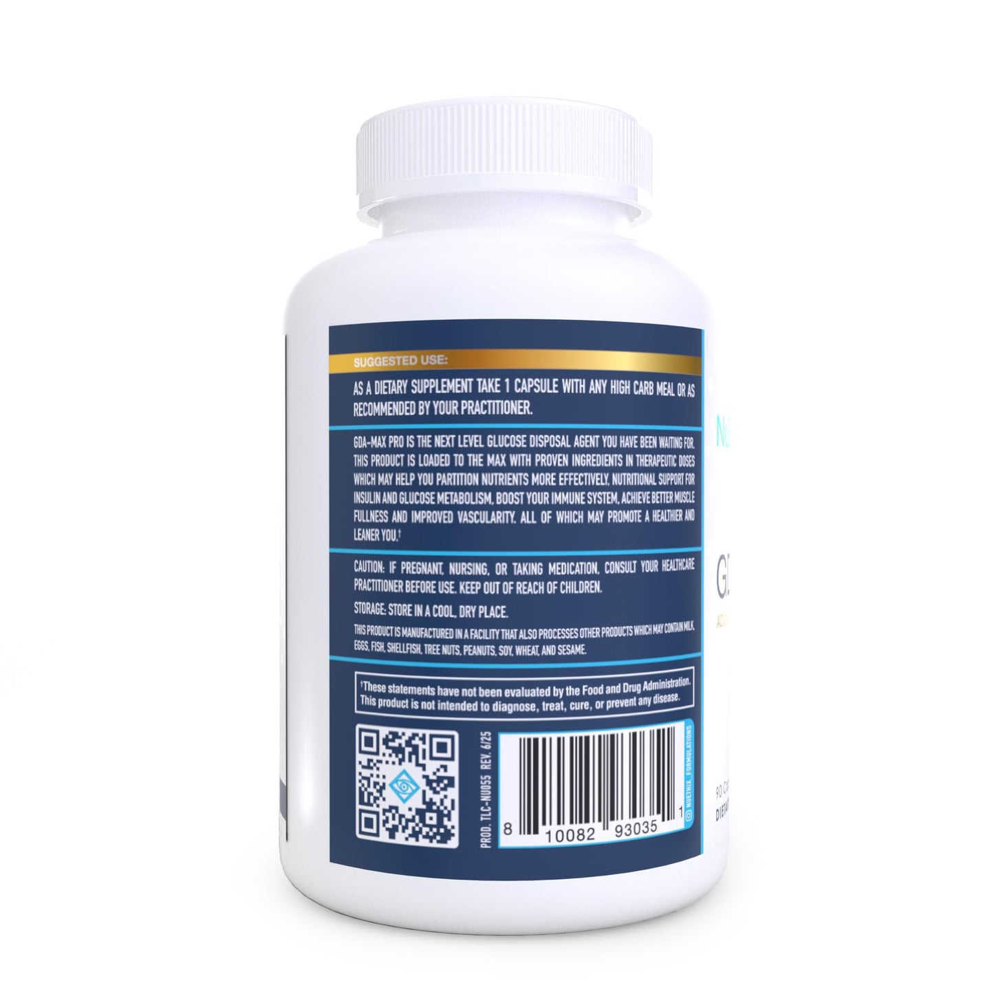 NuEthix Formulations GDA-MAX PRO, Double Berbine HCL Supplement, Supports Glucose Metabolism, Weight Management, Immune Support, Heart Health - Non GMO, Gluten Free, Dairy Free, 90 Count NuEthix Formulations