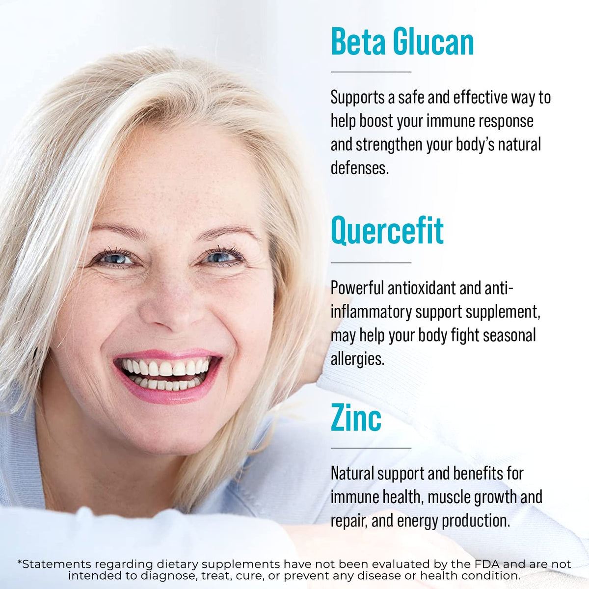 Juvenon AgeRenew Beta Glucan Anti Aging Immunity Support Supplement, Beta Glucan with Zinc Quercetin for Immune Defense Boost Juvenon