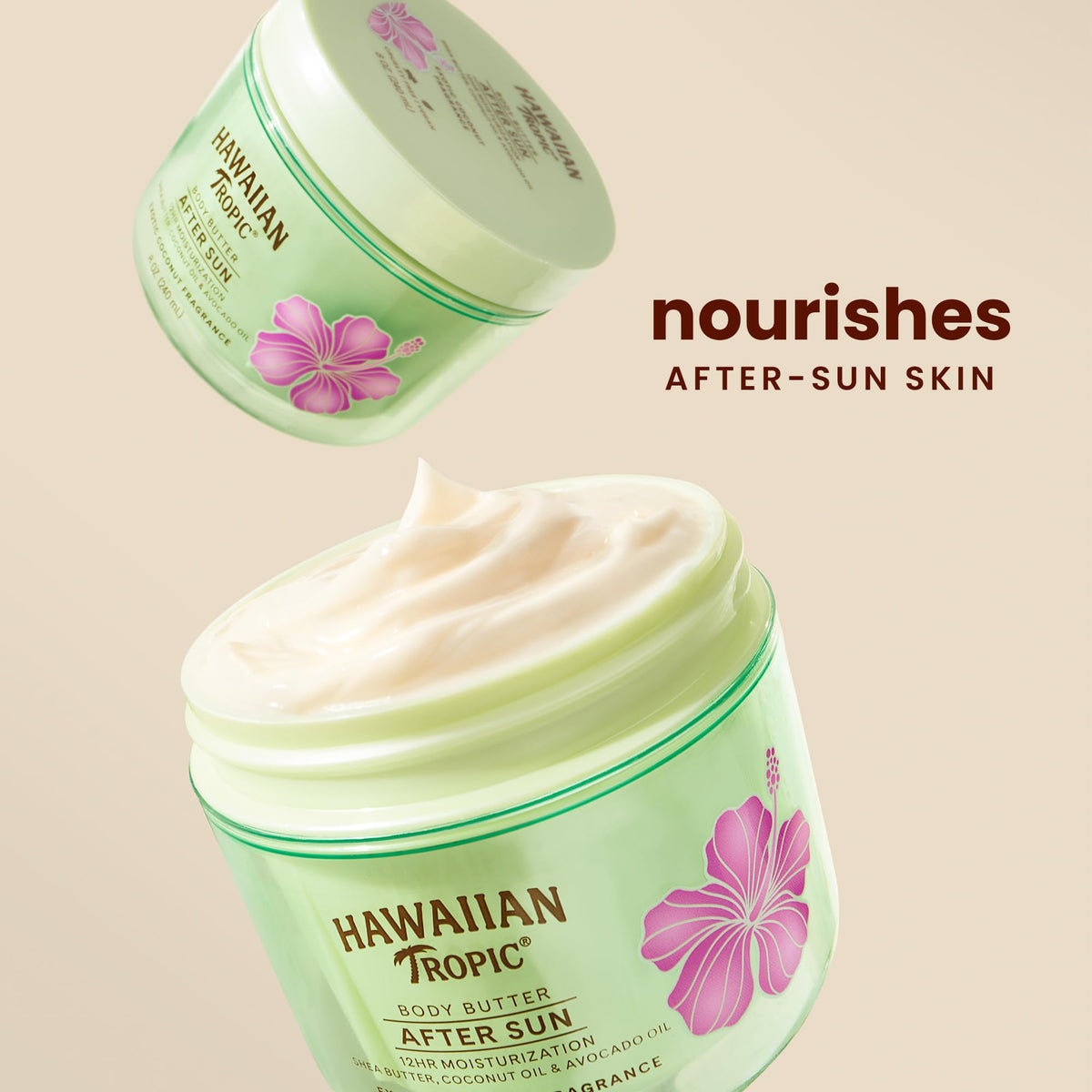 Hawaiian Tropic After Sun Body Butter with Coconut Oil, 8oz, After Sun Lotion, Moisturizing Body Lotion, After Sun Moisturizer Hawaiian Tropic