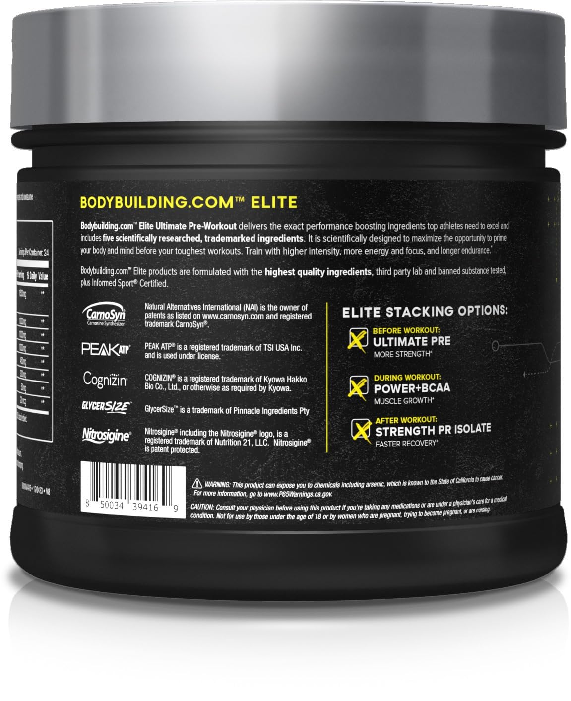 B BODYBUILDING.COM Elite Ultimate PRE Blue Slushie B BODYBUILDING.COM