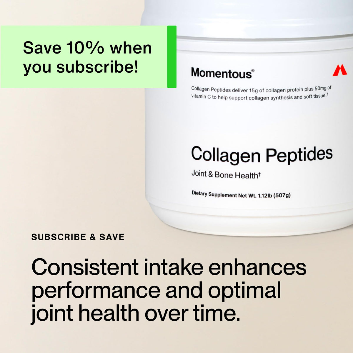 Momentous Grass-Fed Collagen Peptides Powder - Collagen Protein Powder with Fortigel & Vitamin C for Hair, Skin, Nails, & Joint Health Support - NSF Certified for Sport - Packaging May Vary Momentous