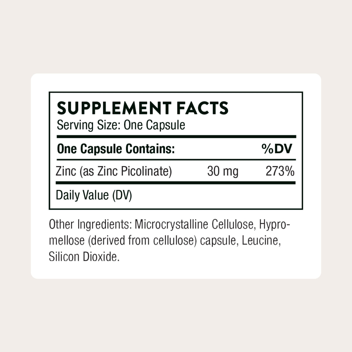 THORNE - Zinc Picolinate 30 mg - Well-Absorbed Zinc Supplement for Growth and Immune Function - Promotes Healthy Skin & Eyes - Third-Party Certified THORNE