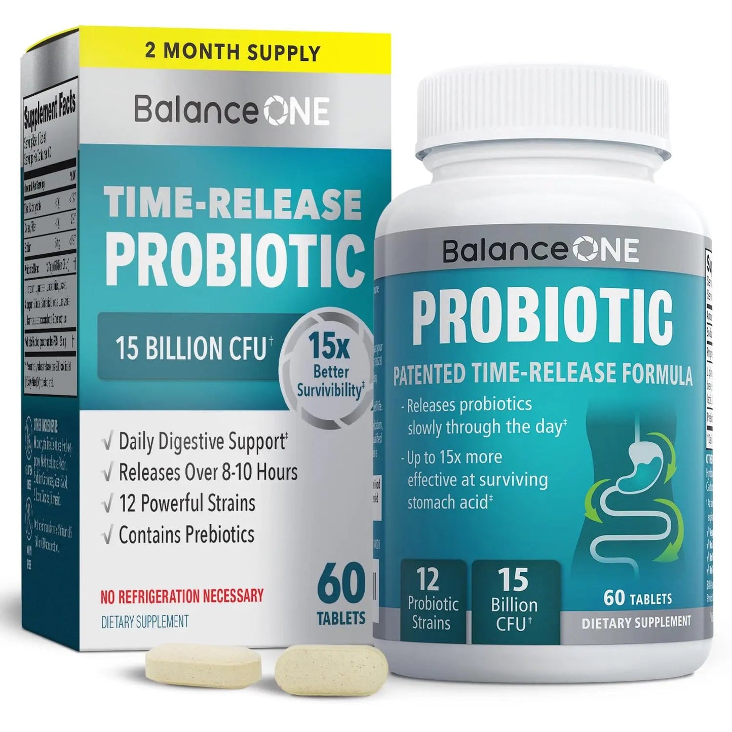 Balance ONE 2-Month Complete Digestive Support Bundle – Intestinal Barrier & Microbiome Kit – Includes 2X RevivaGut Powder & 1x Daily Probiotic (3 Pieces) Balance ONE