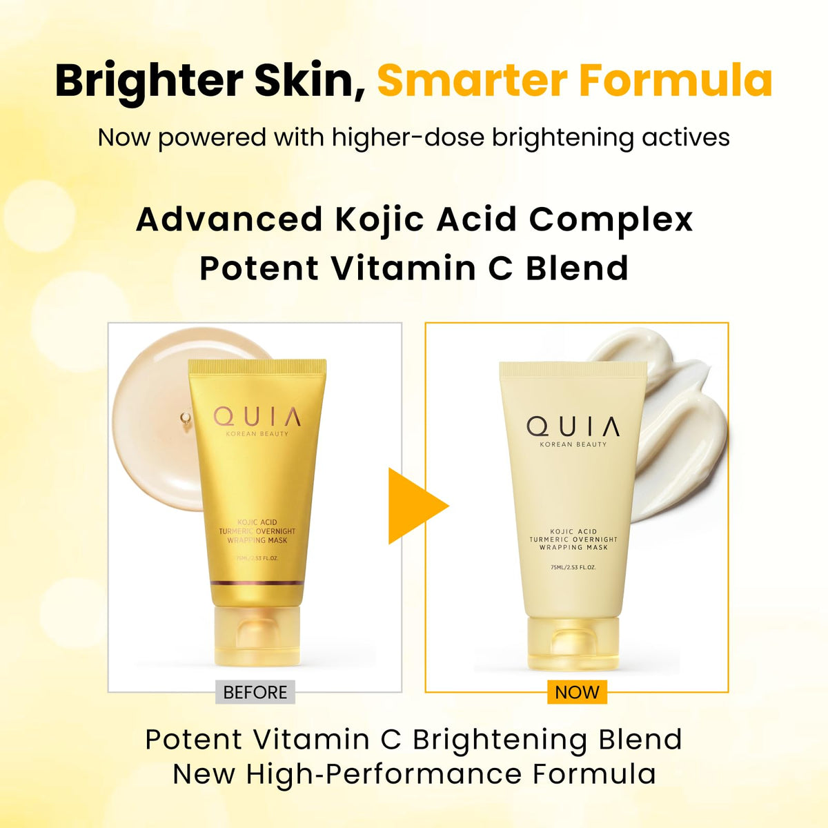 QUIA Turmeric + Kojic Acid Overnight Wrapping Mask – Hydration Mask for Glowing Skin QUIA Beauty