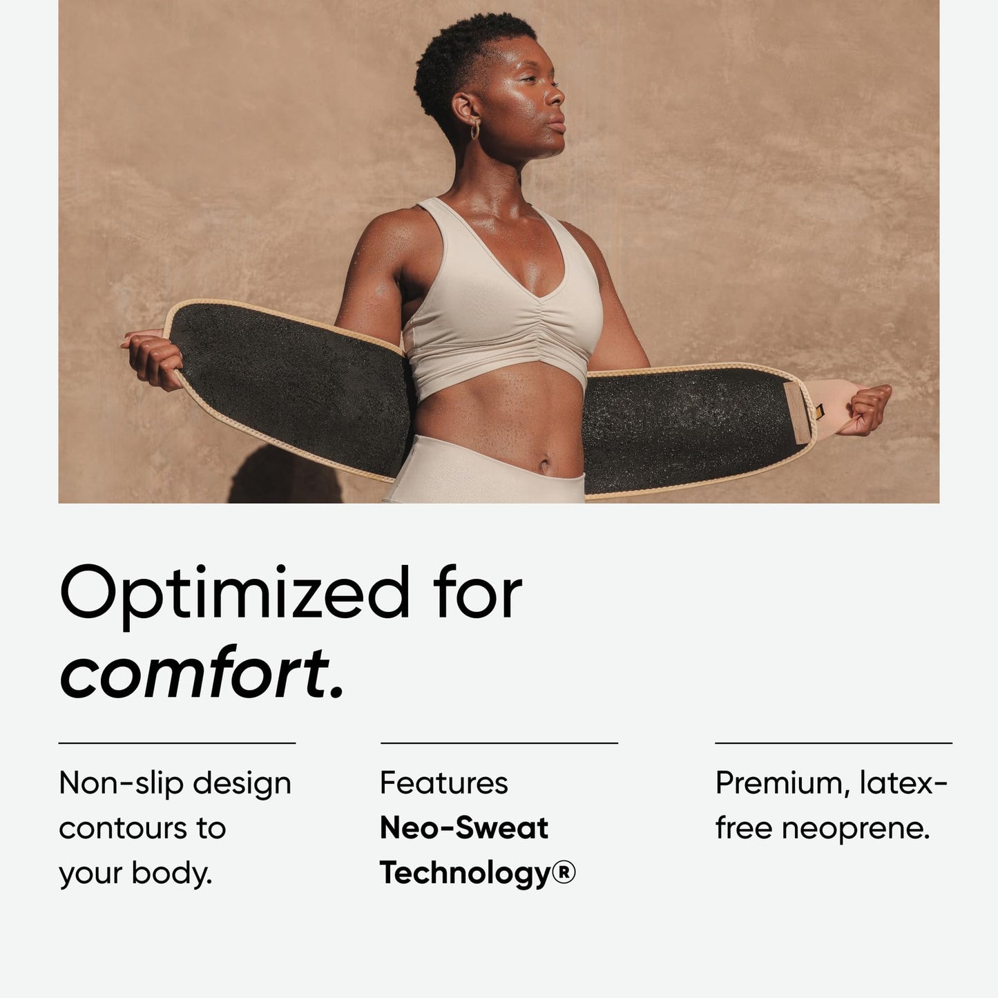 Sports Research Sweet Sweat Toned Waist Trimmer for Women and Men | Premium Waist Trainer Belt to 'Tone' your Stomach Area (Quartz, Small) Sports Research