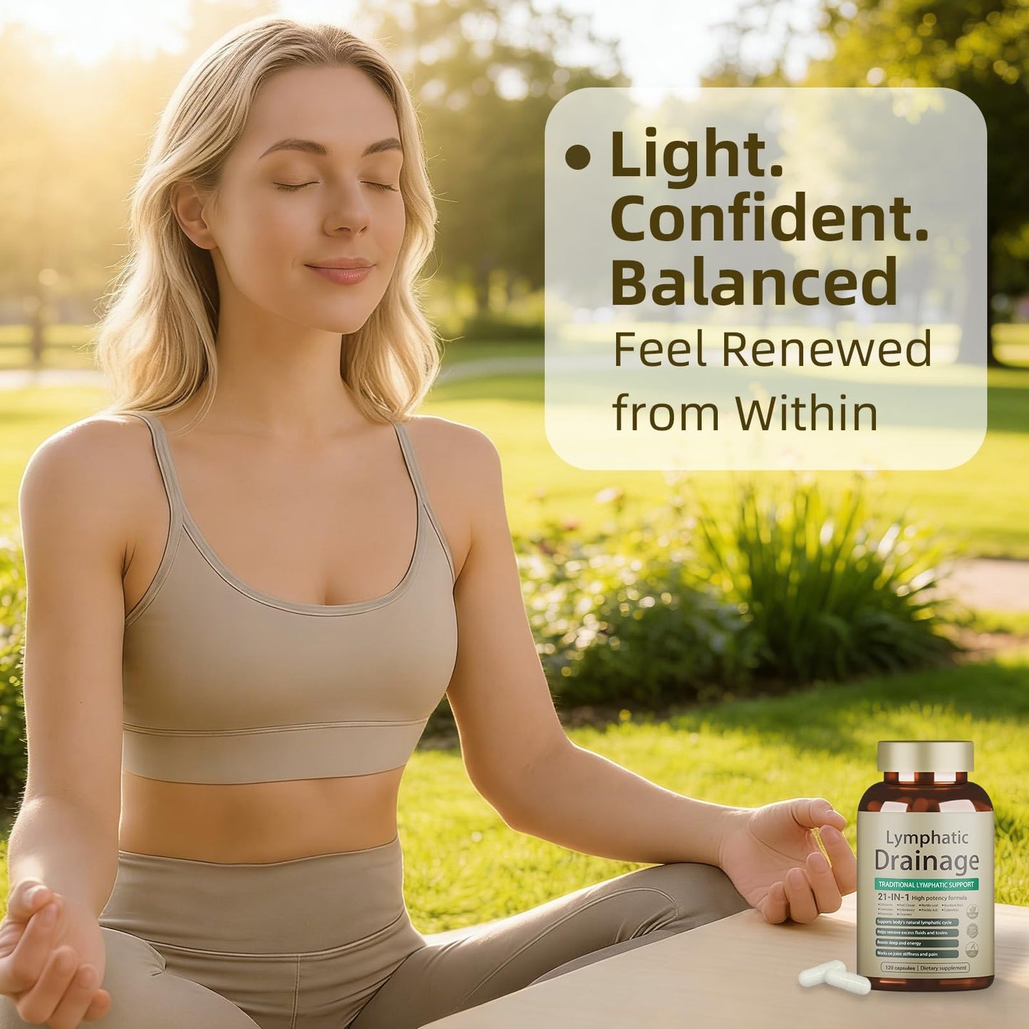 FRZVEO Lymphatic Drainage Capsules, 120 Capsules New Maximum Potency Formula 2 Month Supply with Dandelion Extract, Cleavers Extract - Supports Cellulite Reduction, Lymphatic Drainage & Immune Health FRZVEO