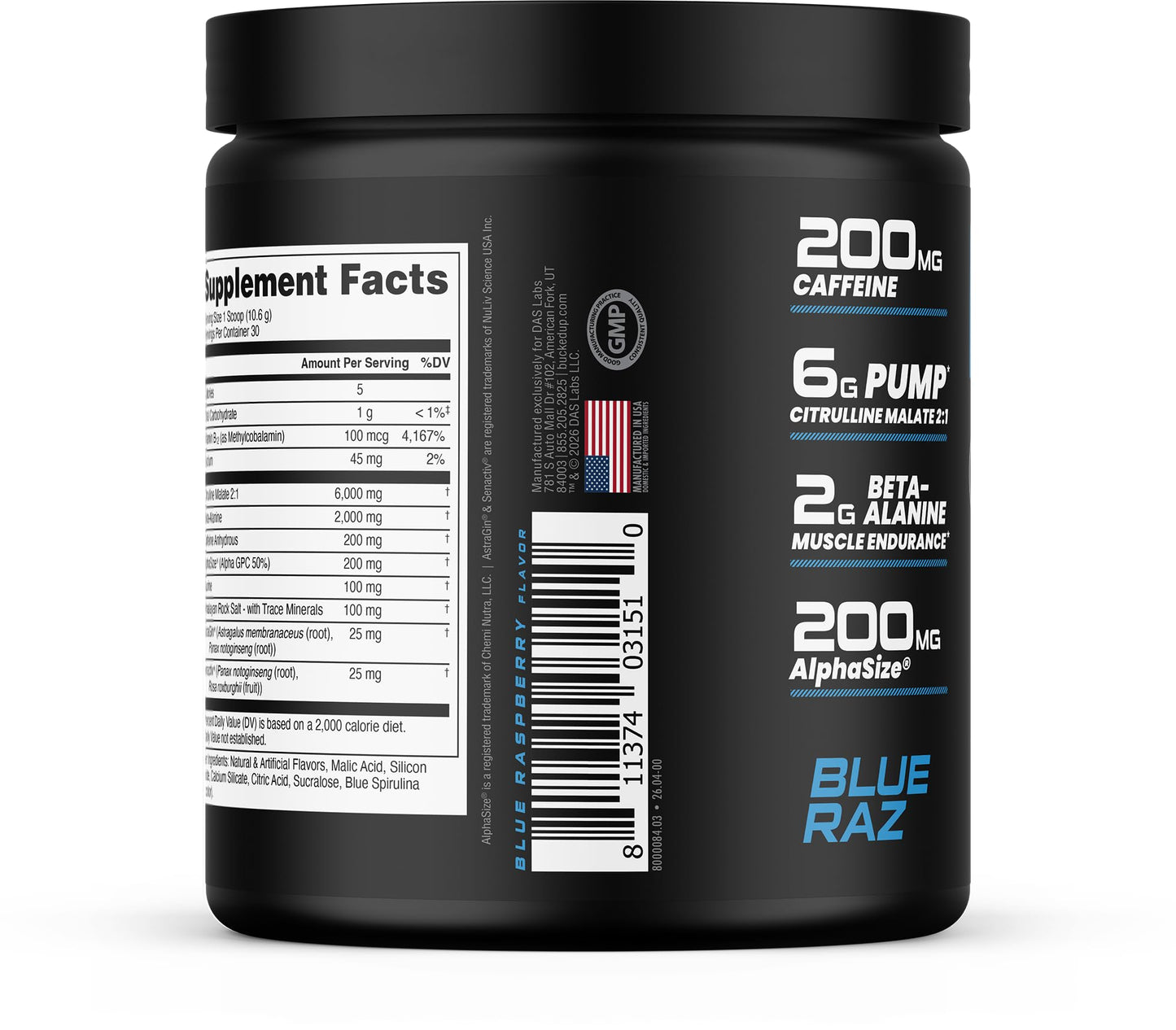 Bucked Up Pre Workout - Best Tasting - 6 Grams Citrulline, 2 Grams Beta Alanine Non Proprietary Blend, Powder (Strawberry Kiwi) Gsupps Australia