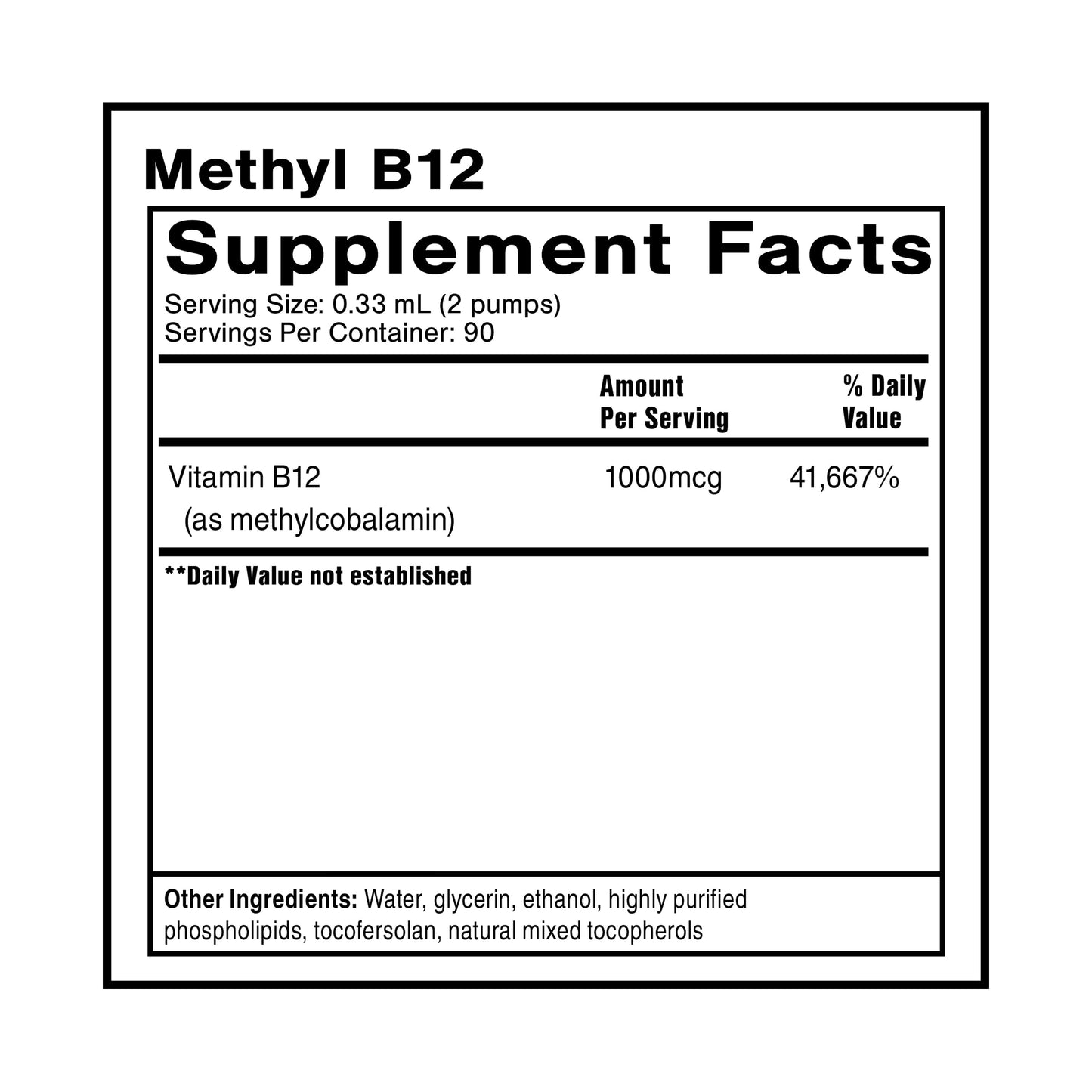 Quicksilver Scientific Methyl B12-1000mcg Vitamin B12 as Methylcobalamin - with Nano Technology for Superior Absorption - Supportive Energy Supplement (30ml / 90 Servings) Quicksilver Scientific