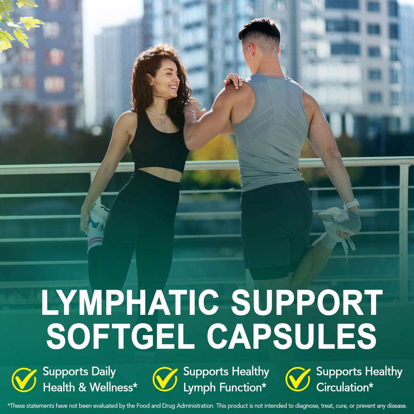 Lymphatic Drainage Supplements, Lymphatic Support Softgels for Immune Health, Plant-Based Formula with Echinacea, Burdock Root, Elderberry, Bromelain, Turmeric, 240 Softgels -2Pack UXENPHXF