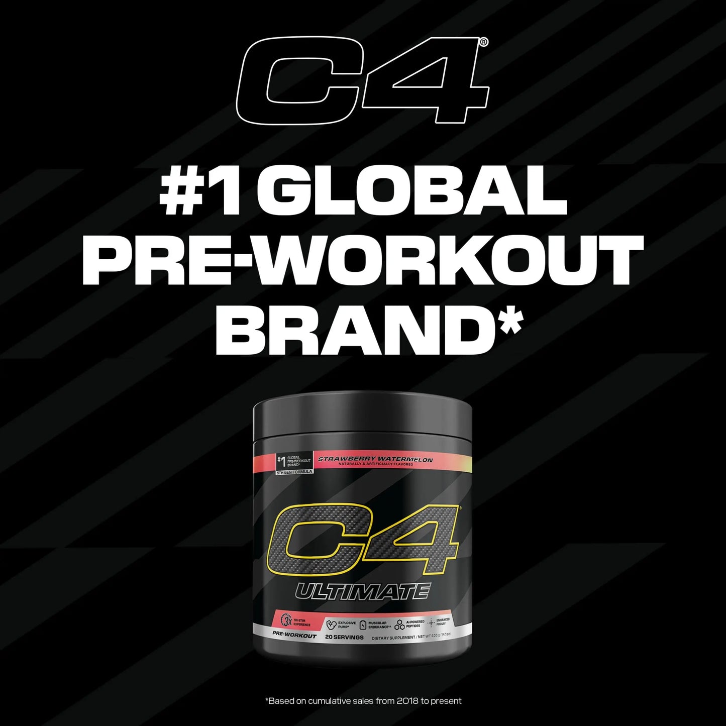 C4 Ultimate Pre Workout Powder Watermelon - Sugar Free Preworkout Energy Supplement for Men & Women - 300mg Caffeine + 3.2g Beta Alanine C4