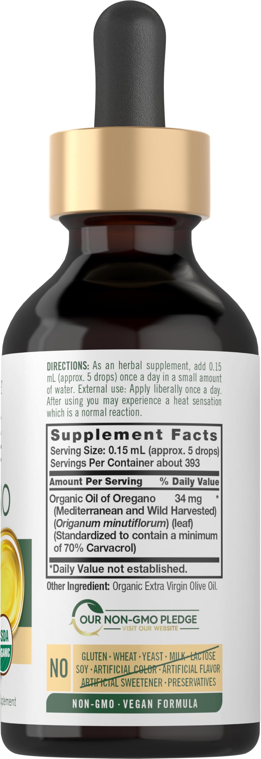 Carlyle Organic Oil of Oregano Liquid Drops - 2 fl oz - 1 Year Supply | Vegan Herbal Supplement | Non-GMO, Gluten Free Carlyle