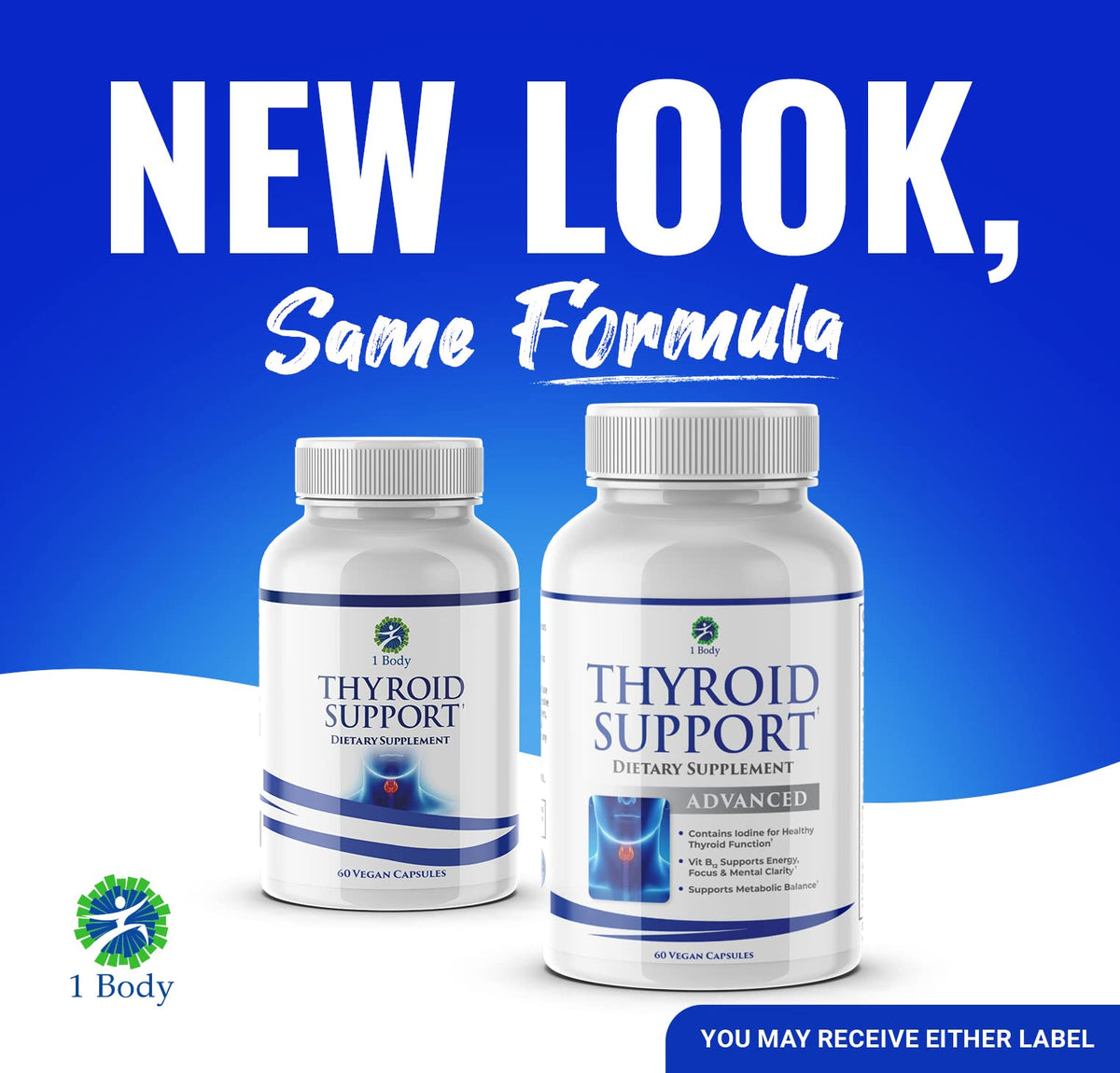 Thyroid Support Supplement for Women and Men - 3 Pack 90 Days 1 Body