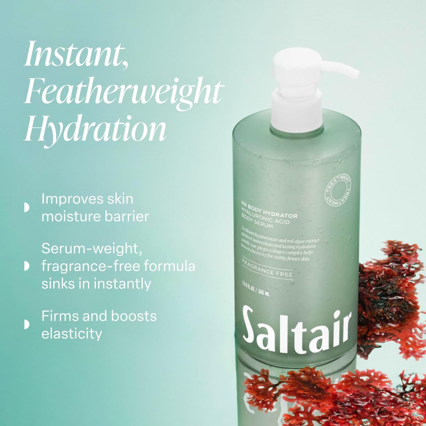 Saltair Hyaluronic Acid Body Serum – Hydrating Body Lotion for Smoother Looking Skin Saltair