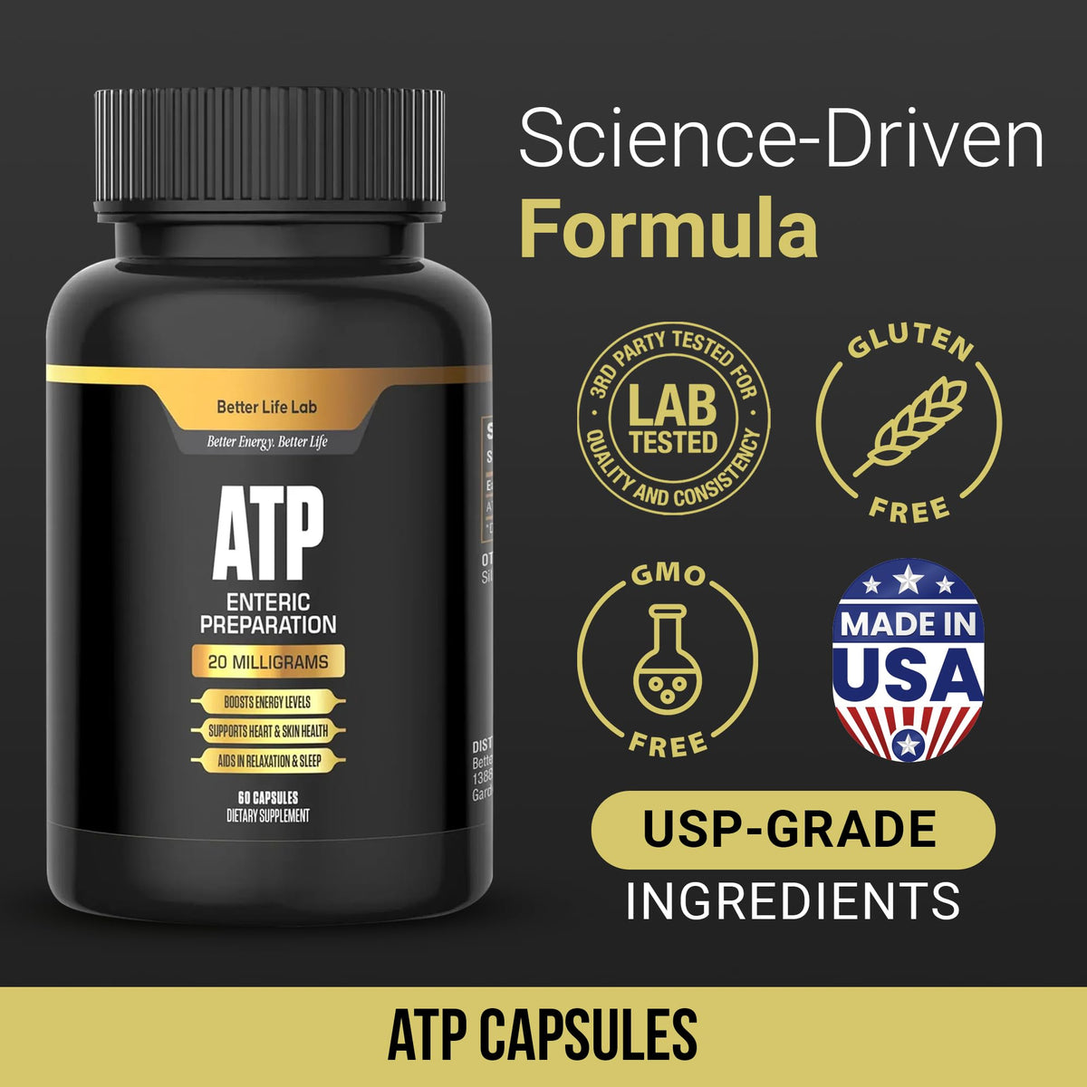 BETTER LIFE LAB ATP Supplement – Supports Cellular Energy Production, Mitochondrial Function & Active Lifestyles BETTER LIFE LAB