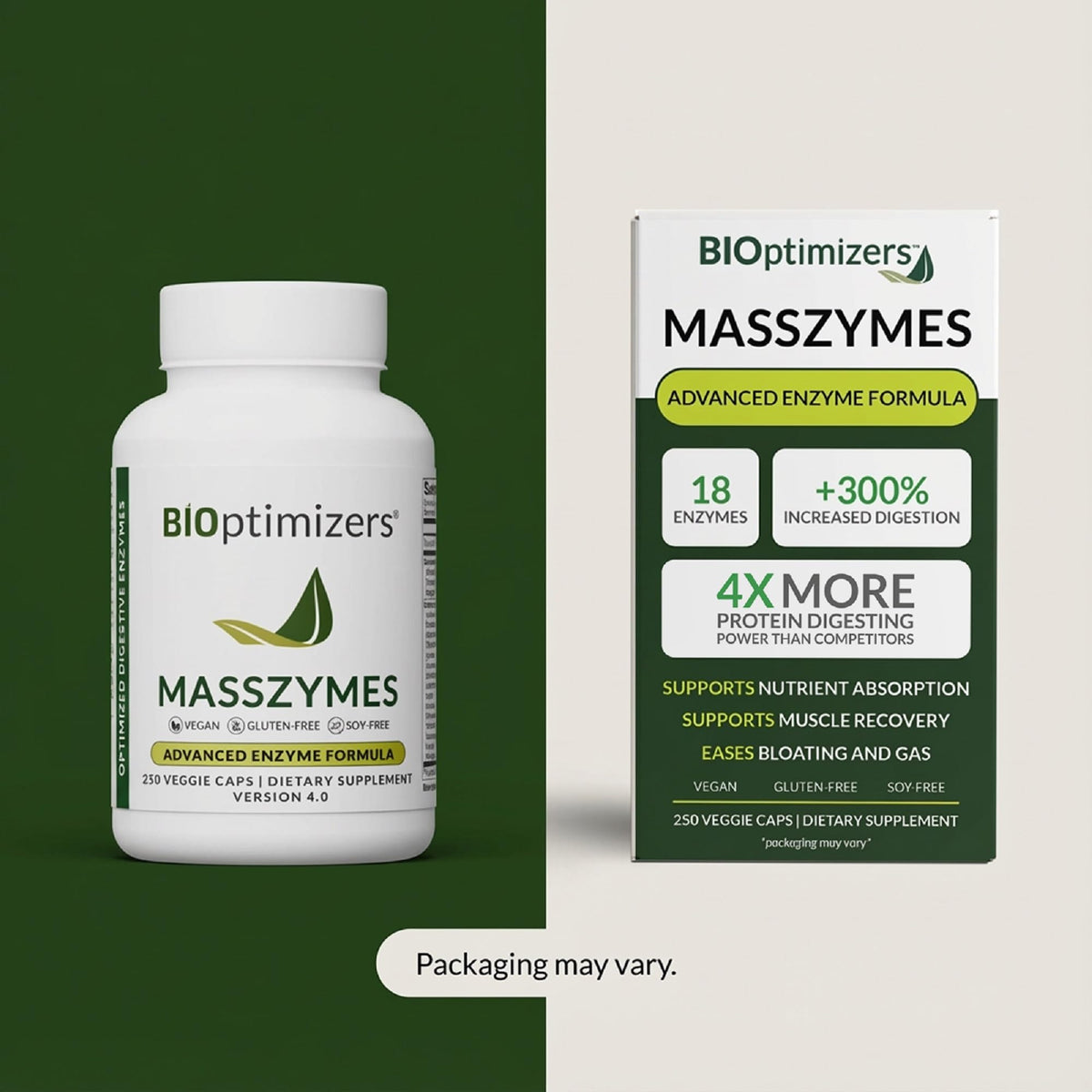 BiOptimizers MassZymes - Complete Digestive Enzymes Supplement for Gut Health - Bloating Relief for Men and Women - Lipase Amylase Bromelain BIOptimizers