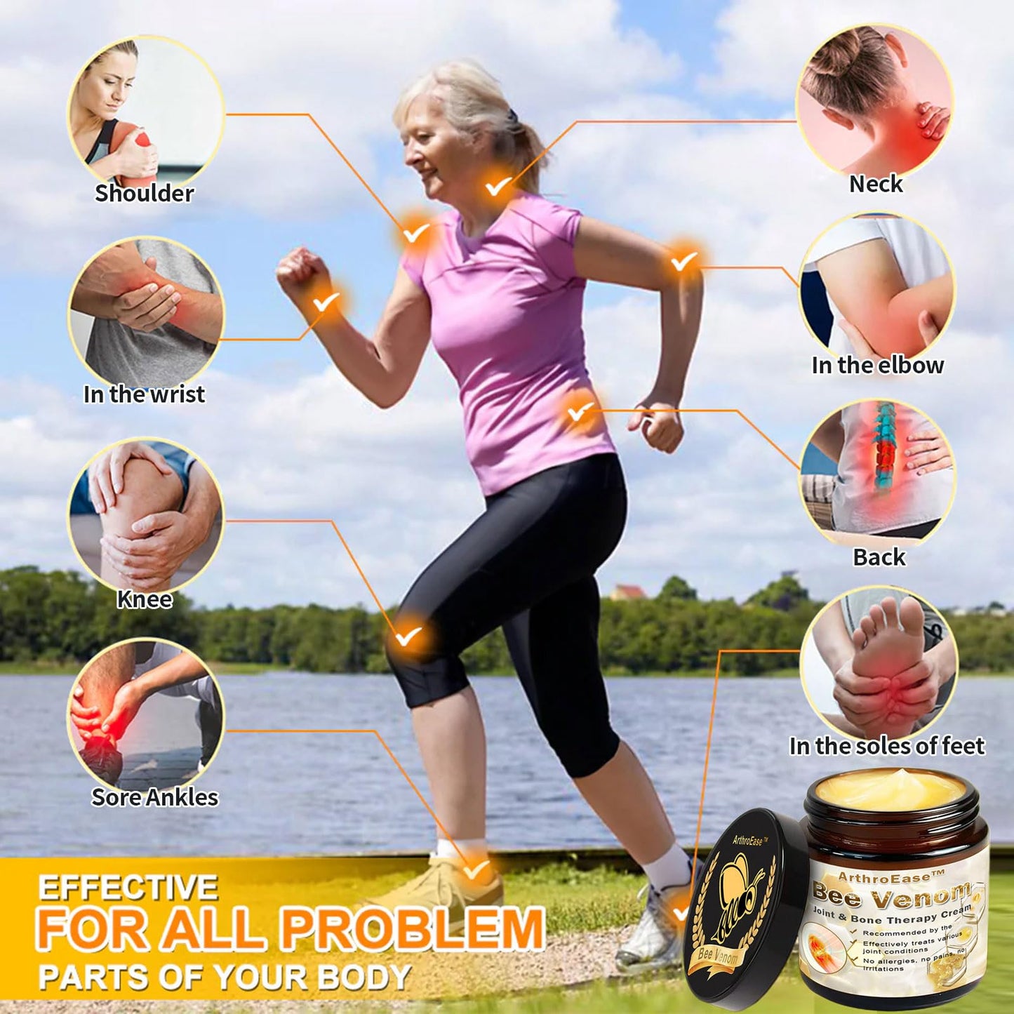 ArthroEase Bee Venom Joint and Bone Cream,ArthroEase Bee Venom Cream,Bee Venom Joint Gel,Effectively Relieve Joint discomfort (2) ADFIRE