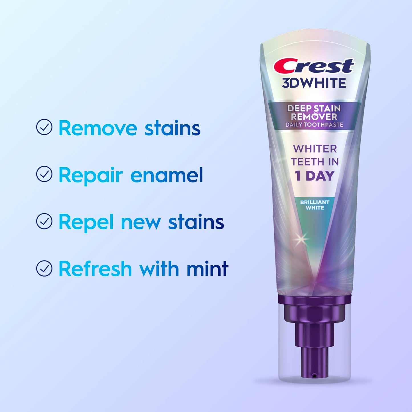 Crest 3DWhite Brilliance Deep Stain Remover Brilliant White Toothpaste - 3.1oz/2pk Crest