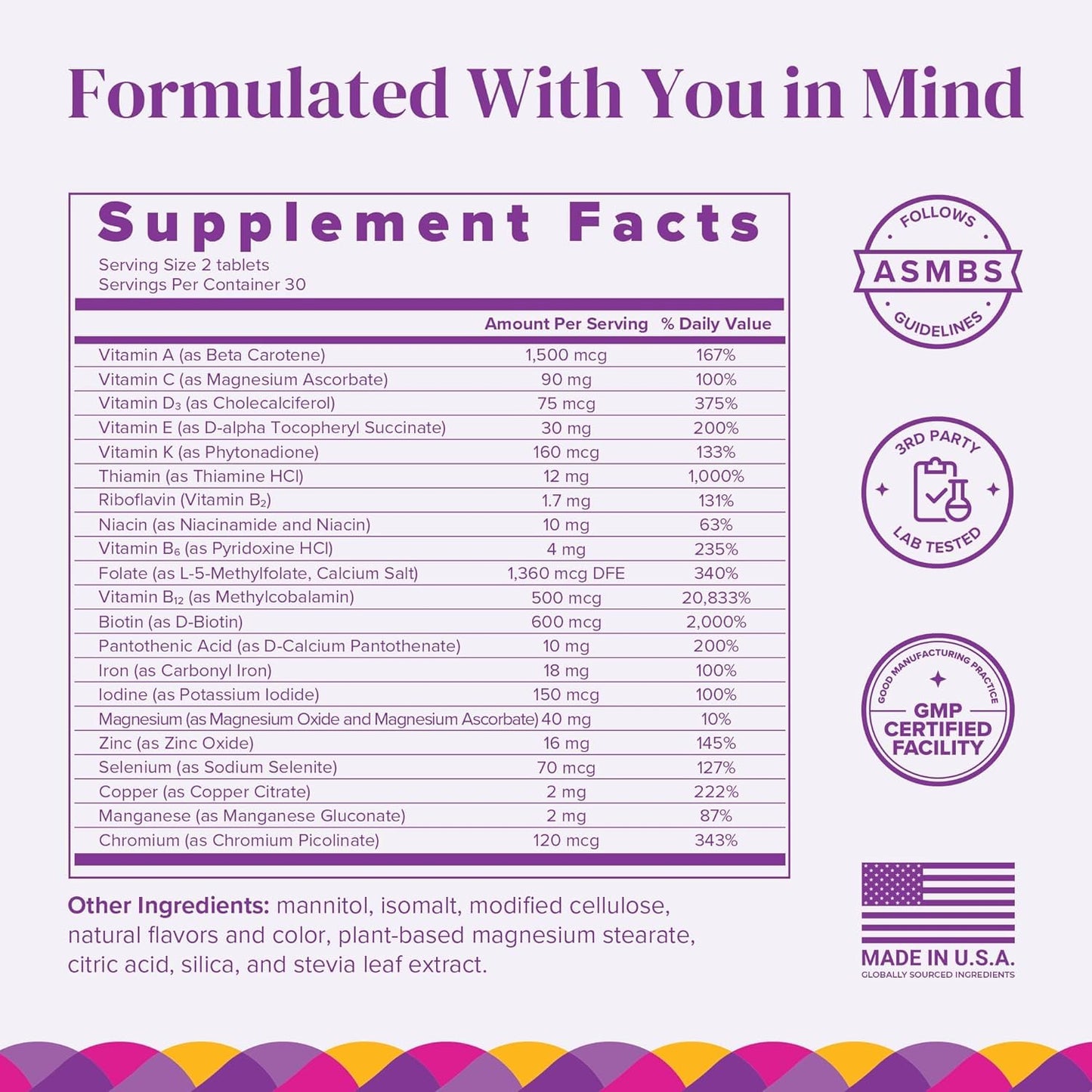 BariMelts Bariatric Multivitamin with Iron - 1 Month Supply (60 Fast-Dissolving Tablets) - Sugar-Free - Post-Op Bariatric Vitamins BariMelts